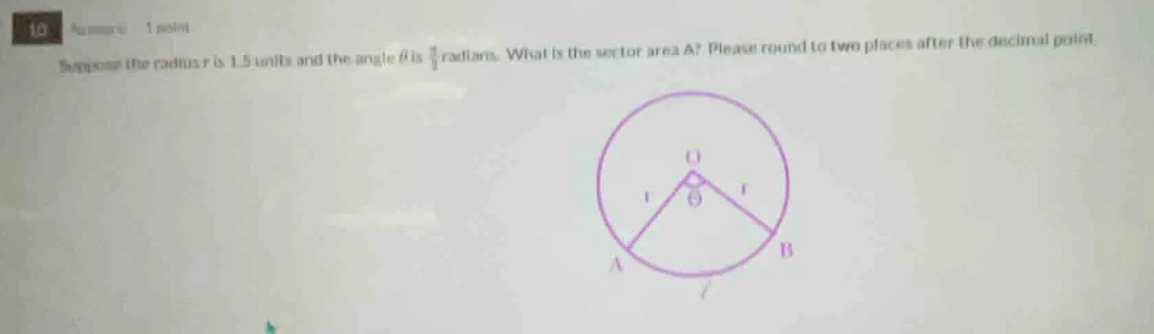 suppose the radius r is 1.5 units and the angle \\(\\theta\\) is \\(\\f…
