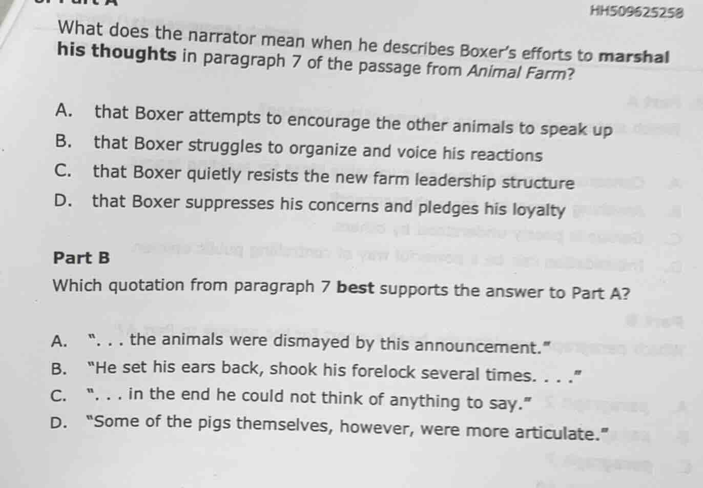 what does the narrator mean when he describes boxer’s efforts to marsha…