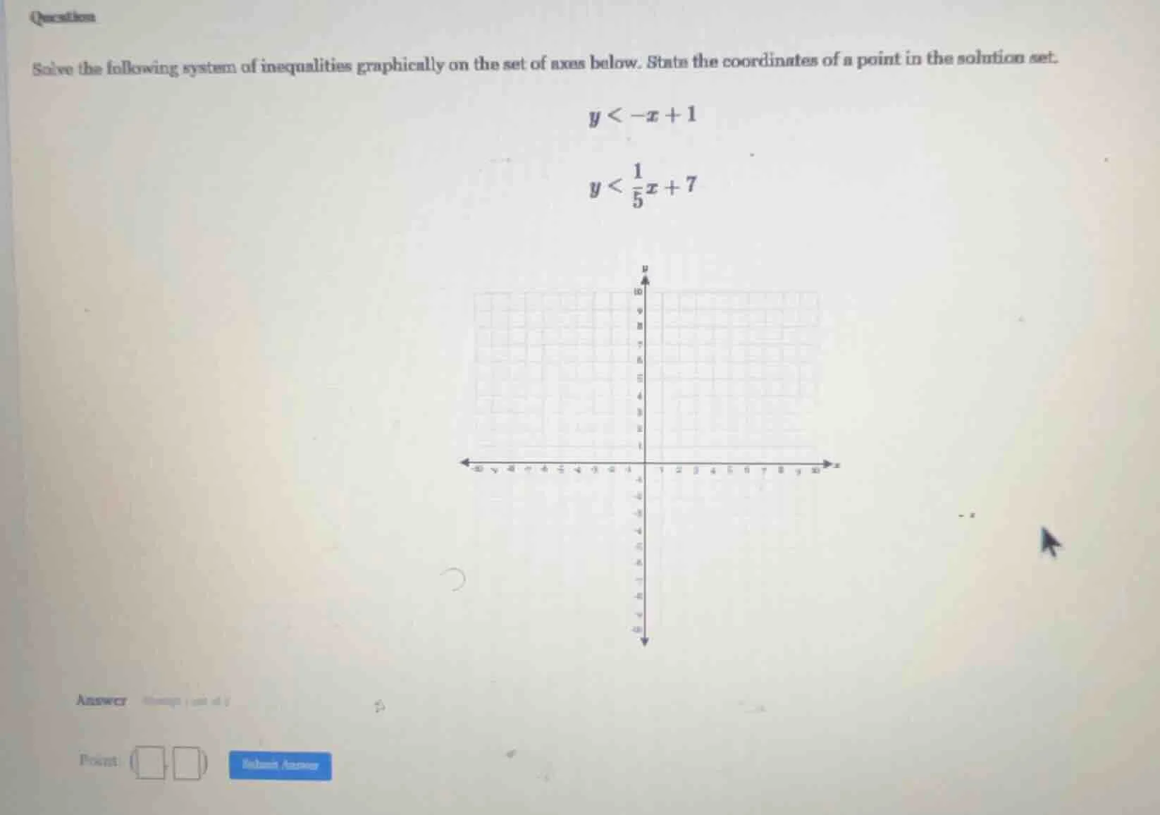 questions solve the following system of inequalities graphically on the…