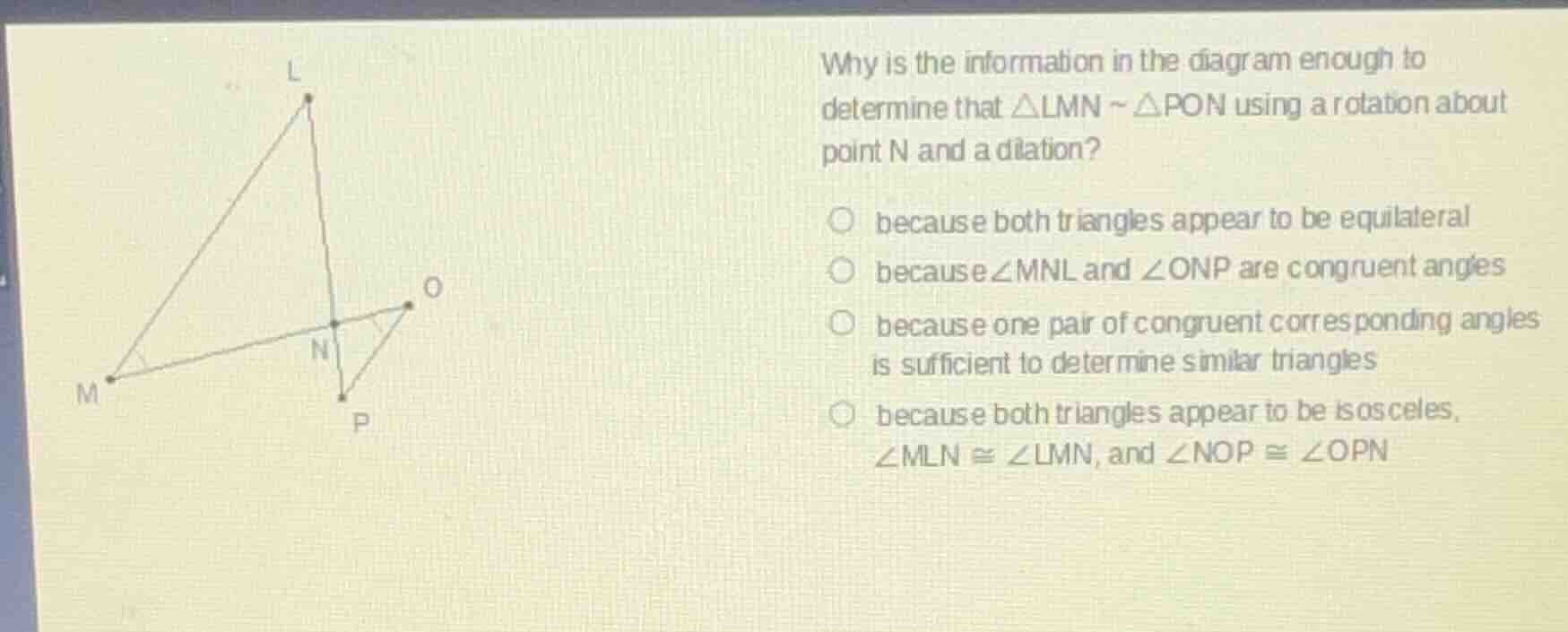 why is the information in the diagram enough to determine that $\\trian…