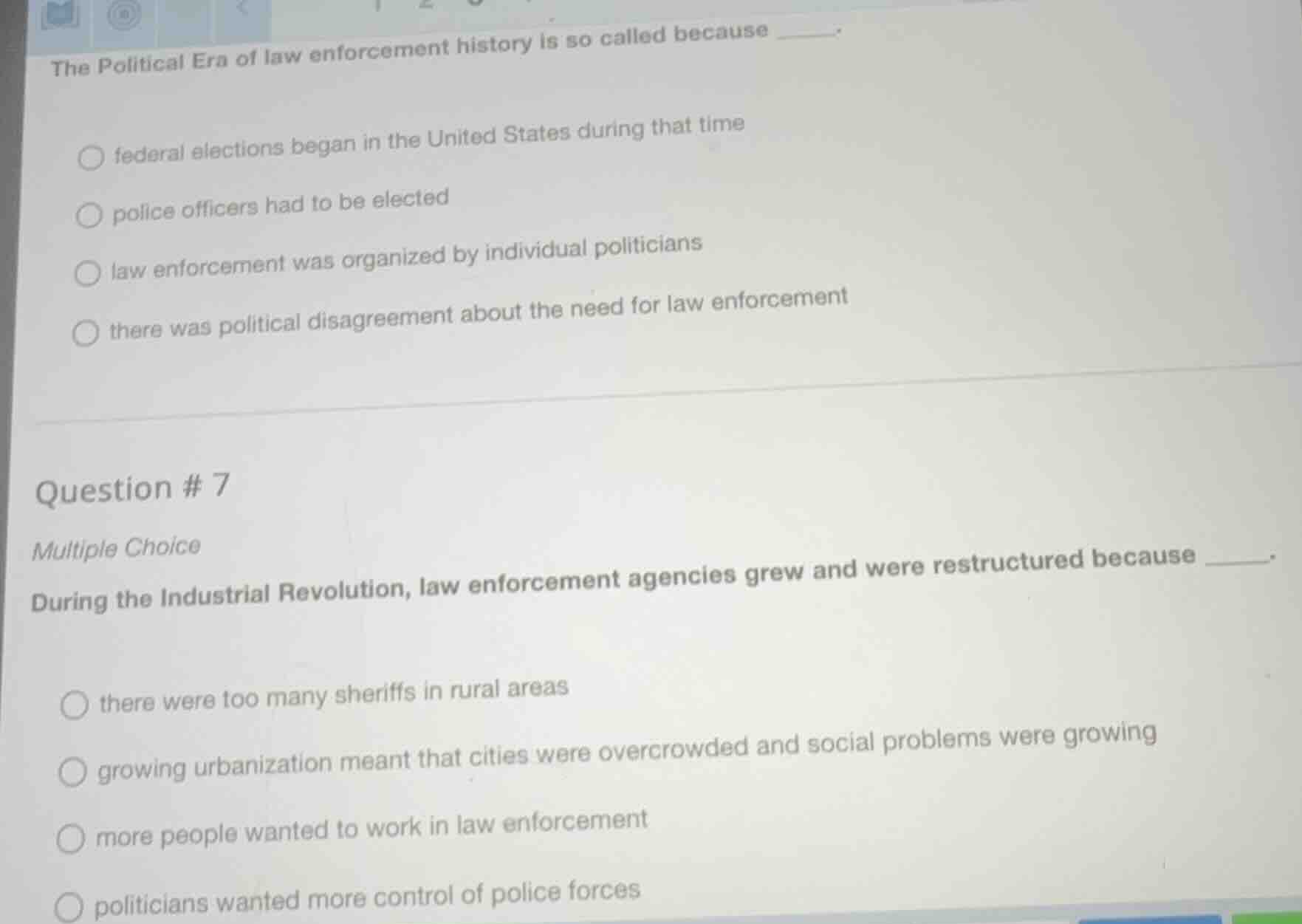 the political era of law enforcement history is so called because _____…