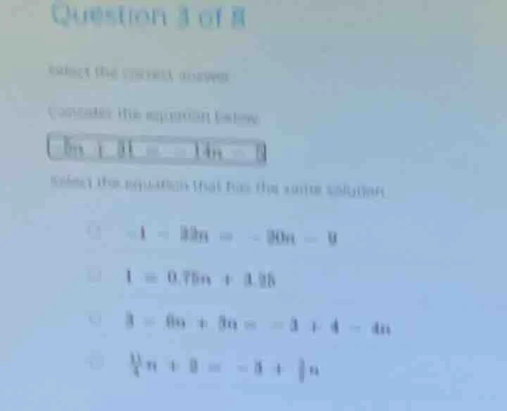 question 3 of 8 select the correct answer. consider the equation below.…