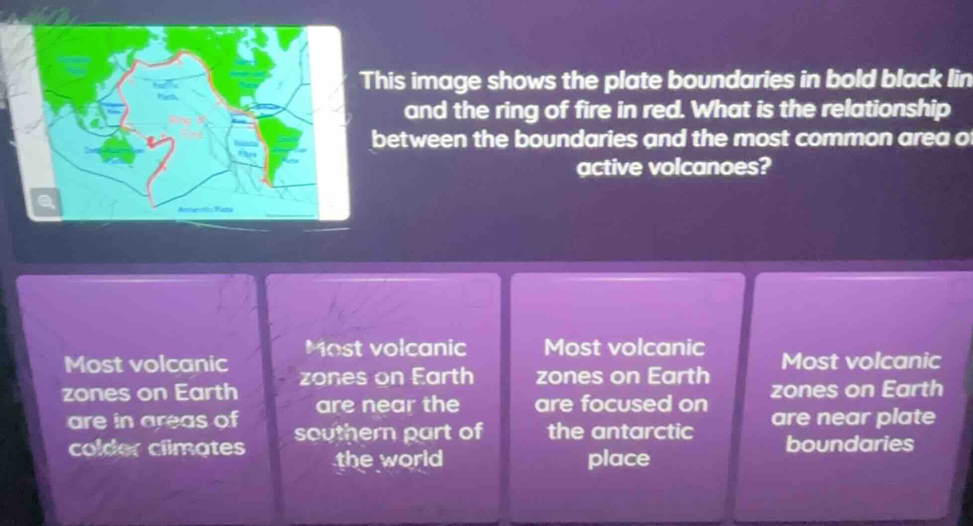 this image shows the plate boundaries in bold black lin and the ring of…