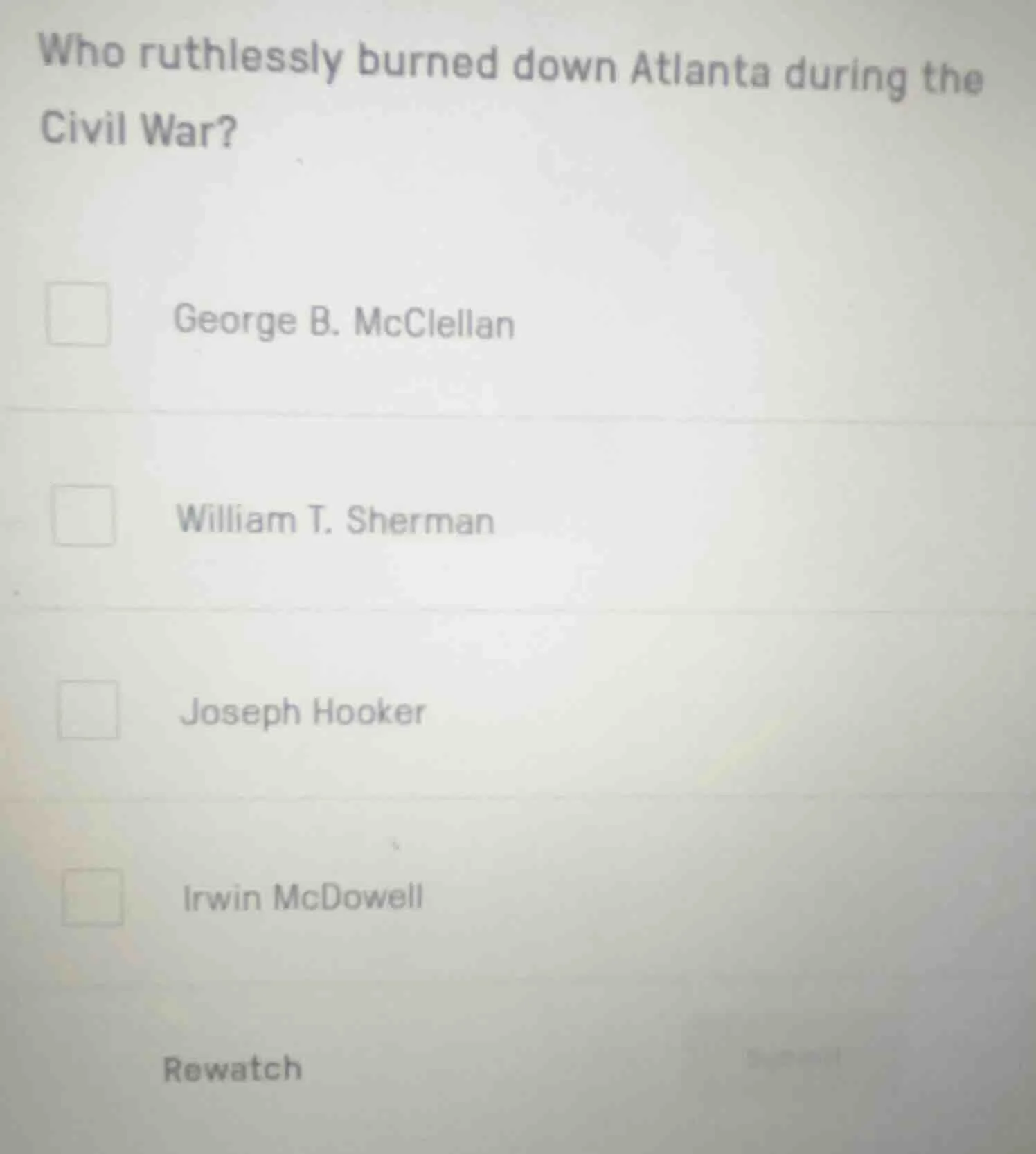 who ruthlessly burned down atlanta during the civil war? george b. mccl…