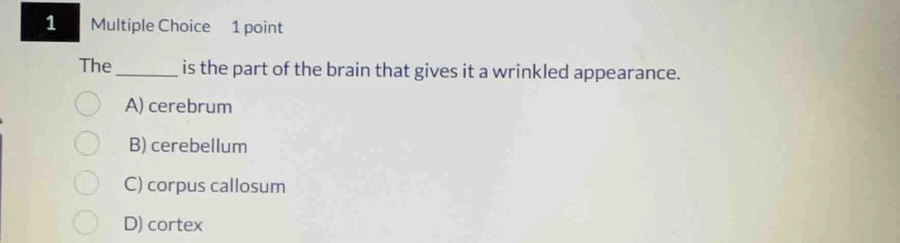 1 multiple choice 1 point the ______ is the part of the brain that give…