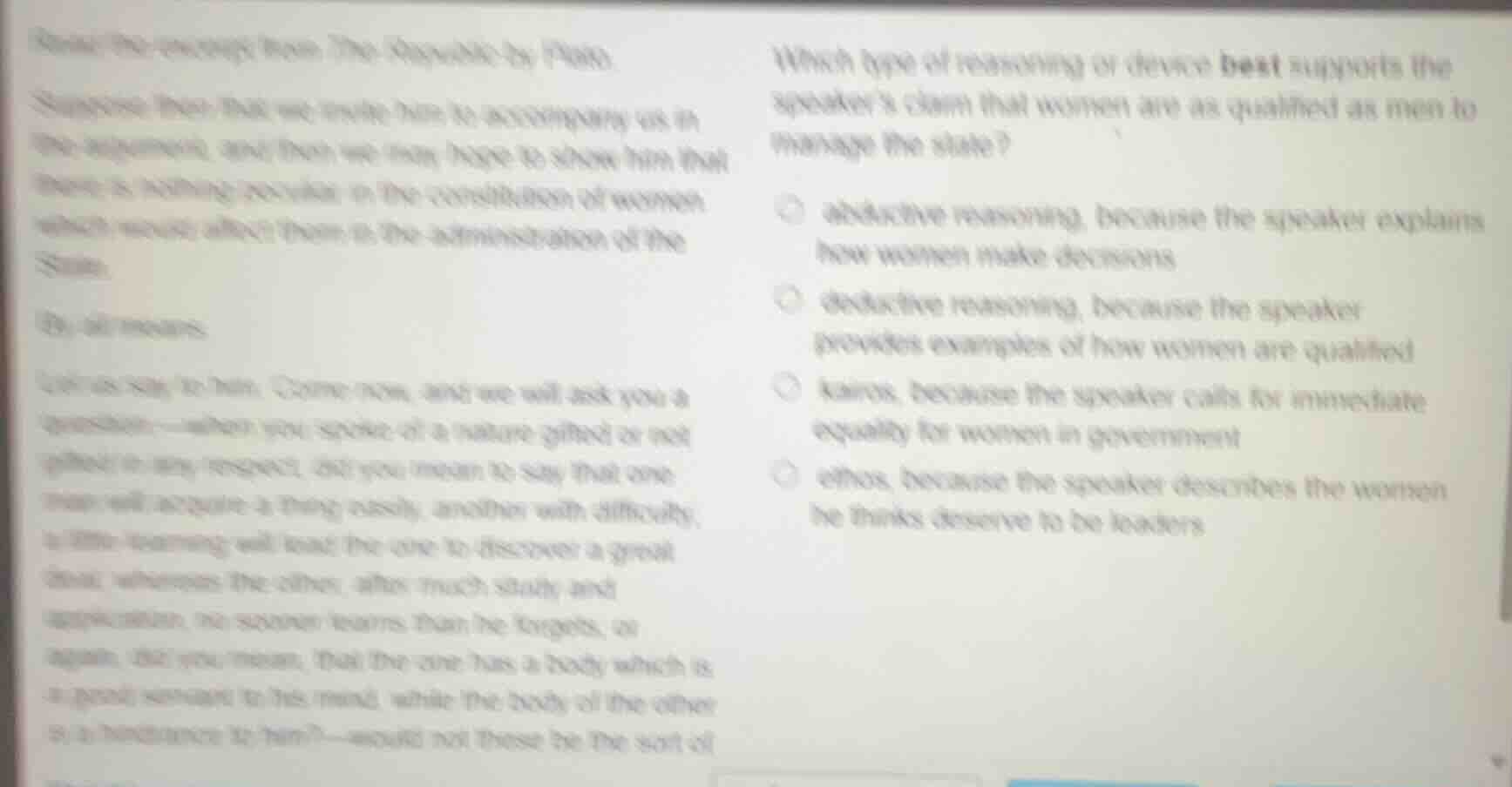 from the excerpt from the republic by plato. suppose then that we invit…