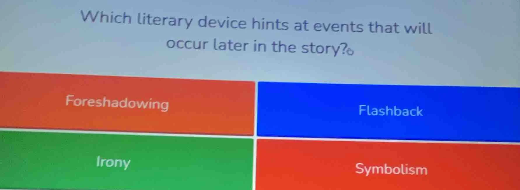 which literary device hints at events that will occur later in the stor…