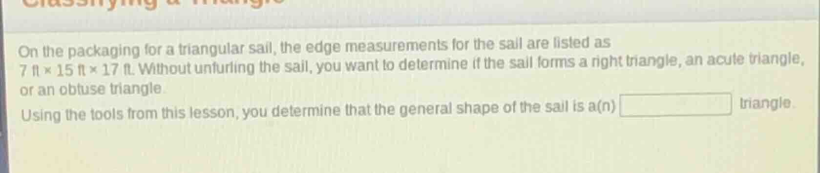 on the packaging for a triangular sail, the edge measurements for the s…