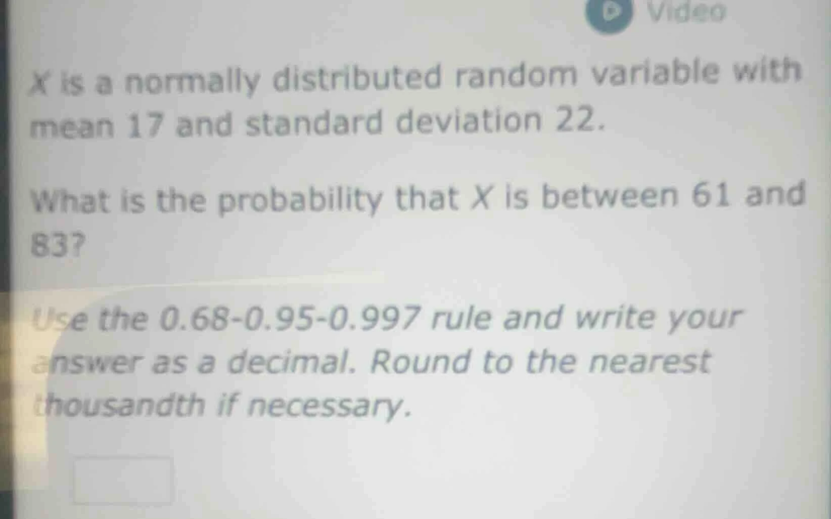 x is a normally distributed random variable with mean 17 and standard d…