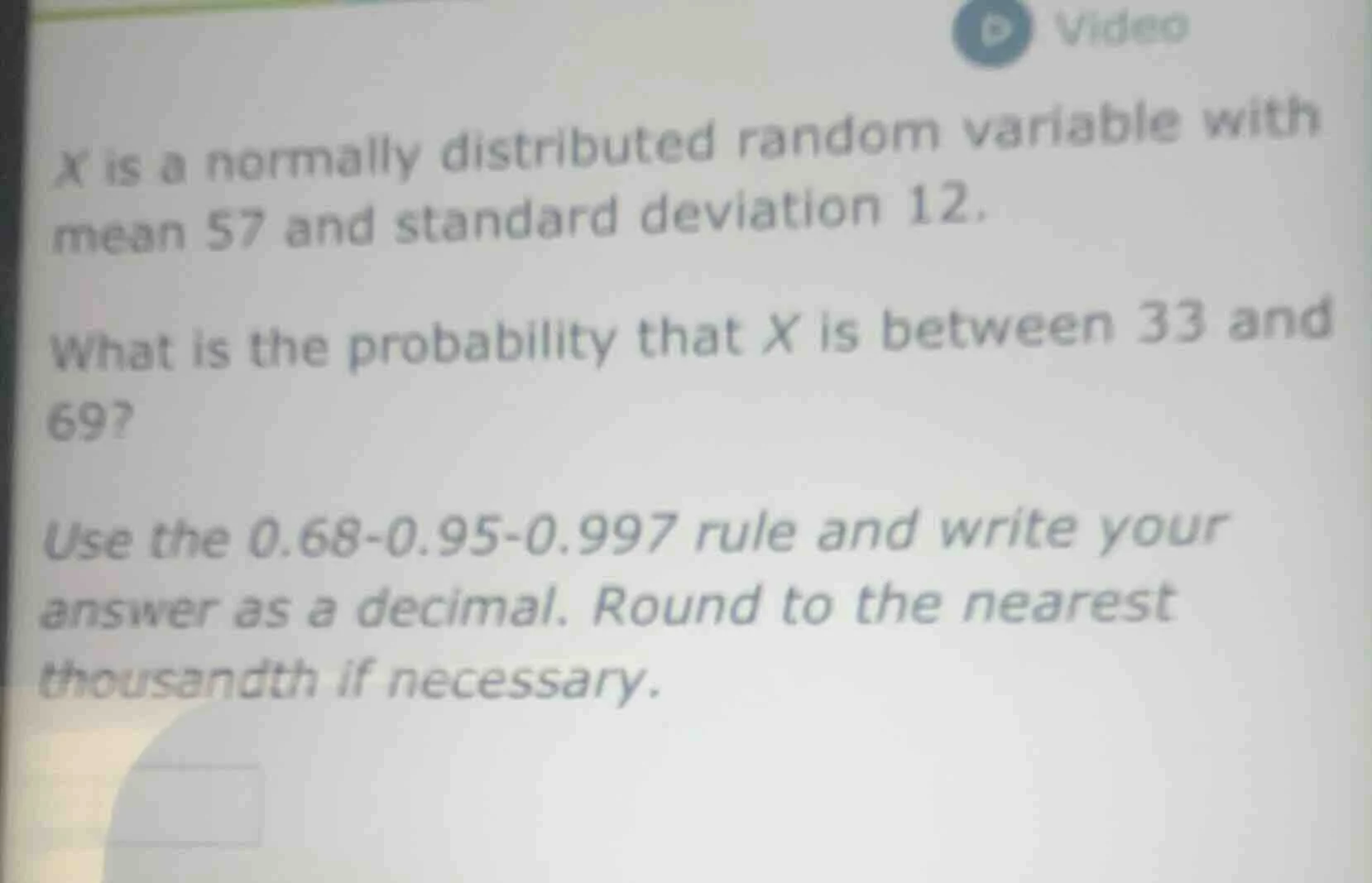 x is a normally distributed random variable with mean 57 and standard d…