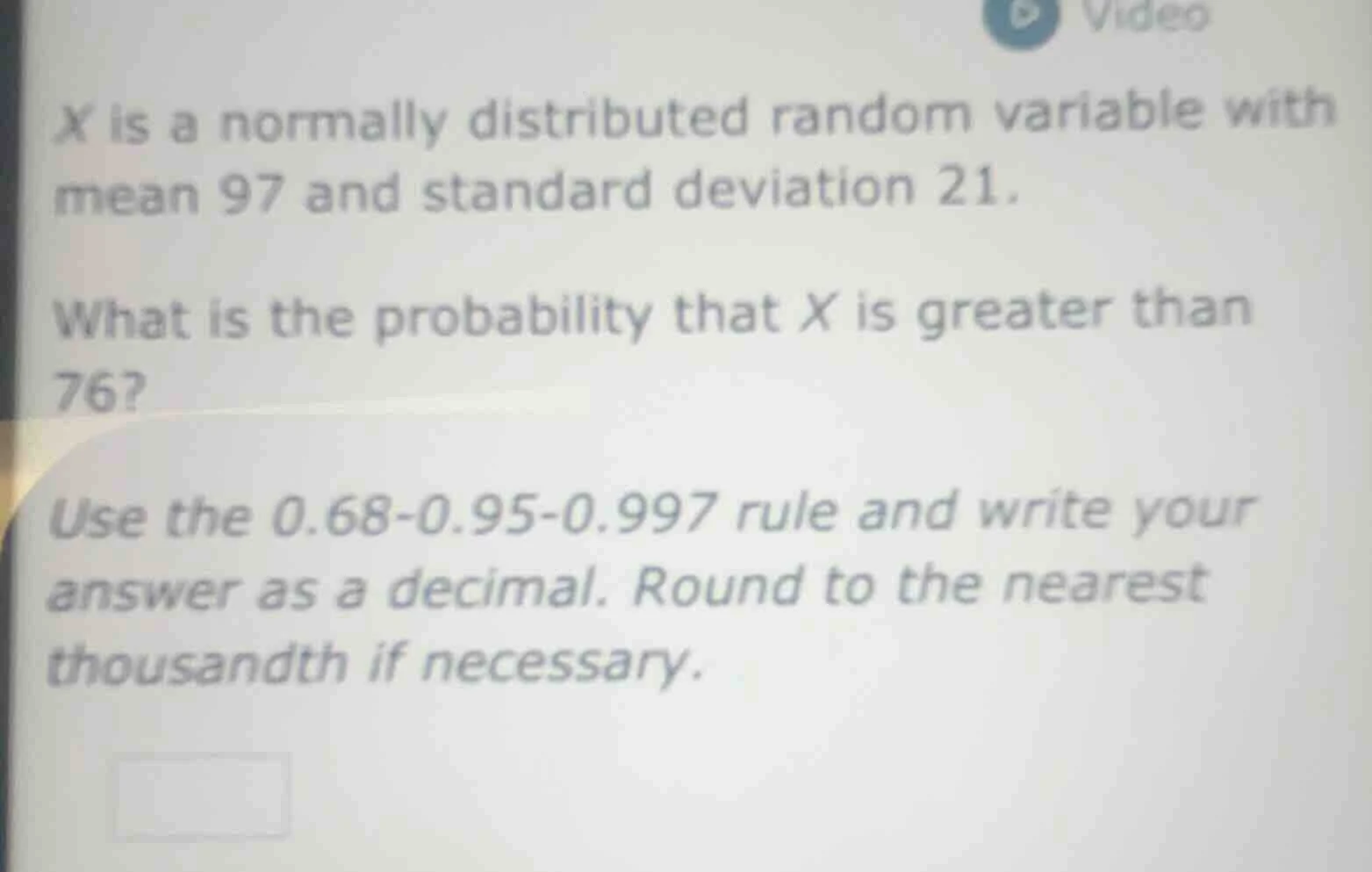 x is a normally distributed random variable with mean 97 and standard d…