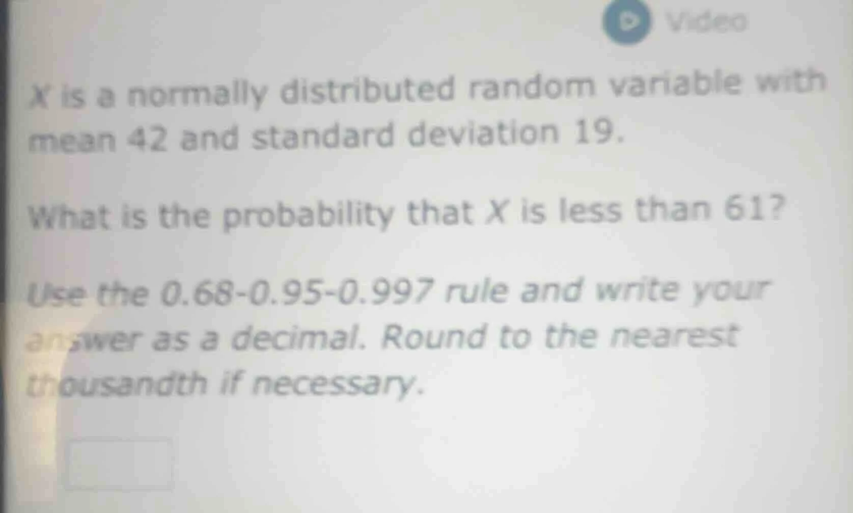 x is a normally distributed random variable with mean 42 and standard d…
