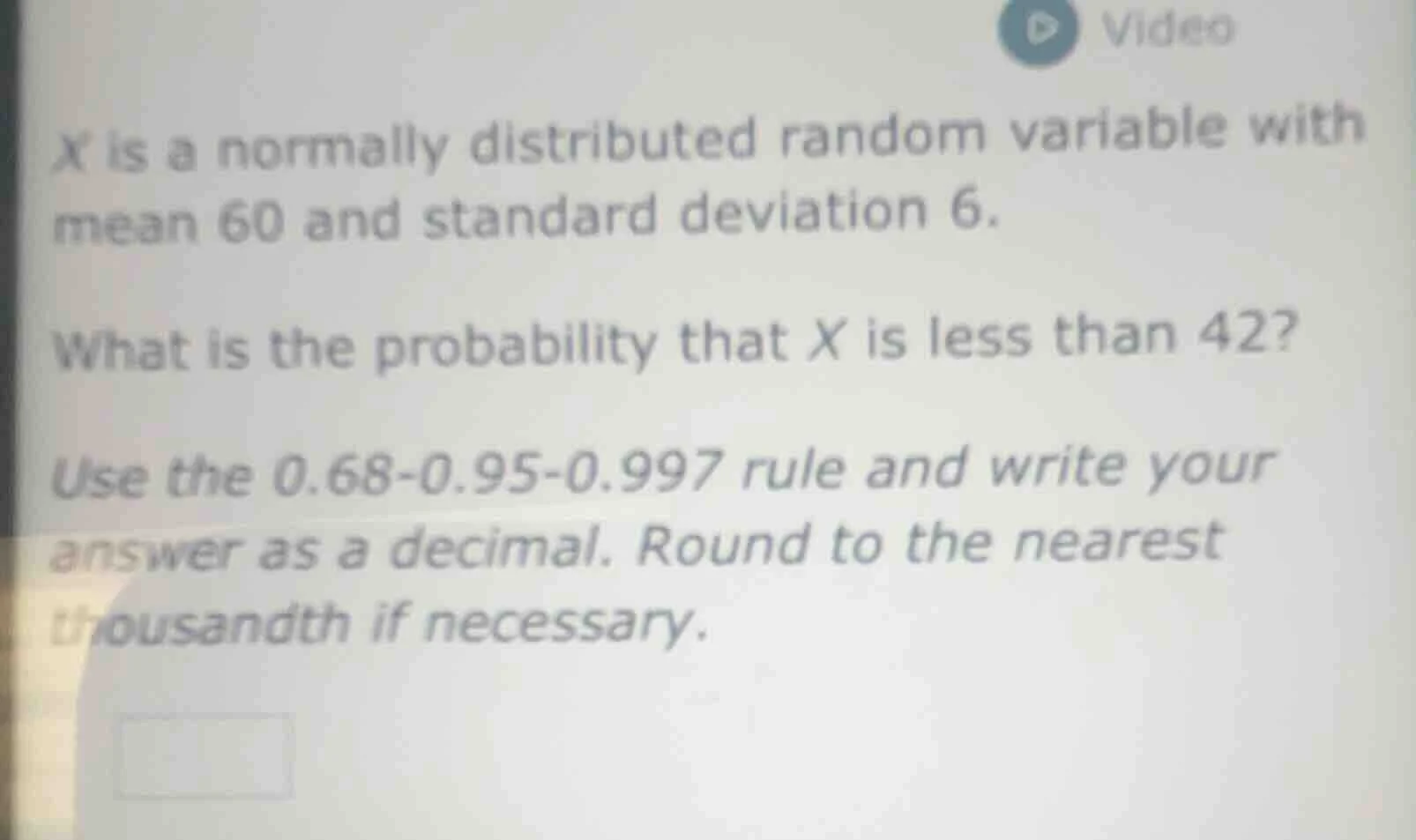 x is a normally distributed random variable with mean 60 and standard d…