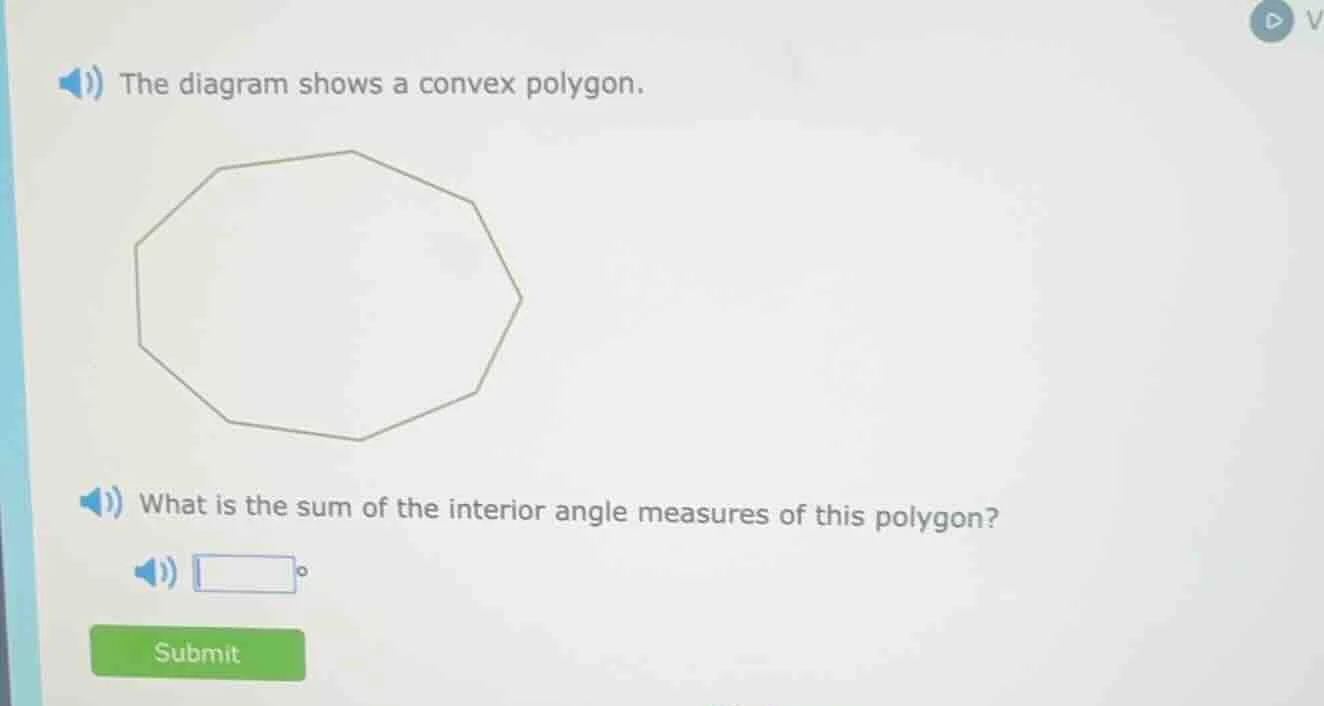 the diagram shows a convex polygon. what is the sum of the interior ang…