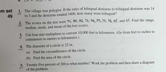 1. the village was polyglot. if the ratio of bilingual denizens to tril…