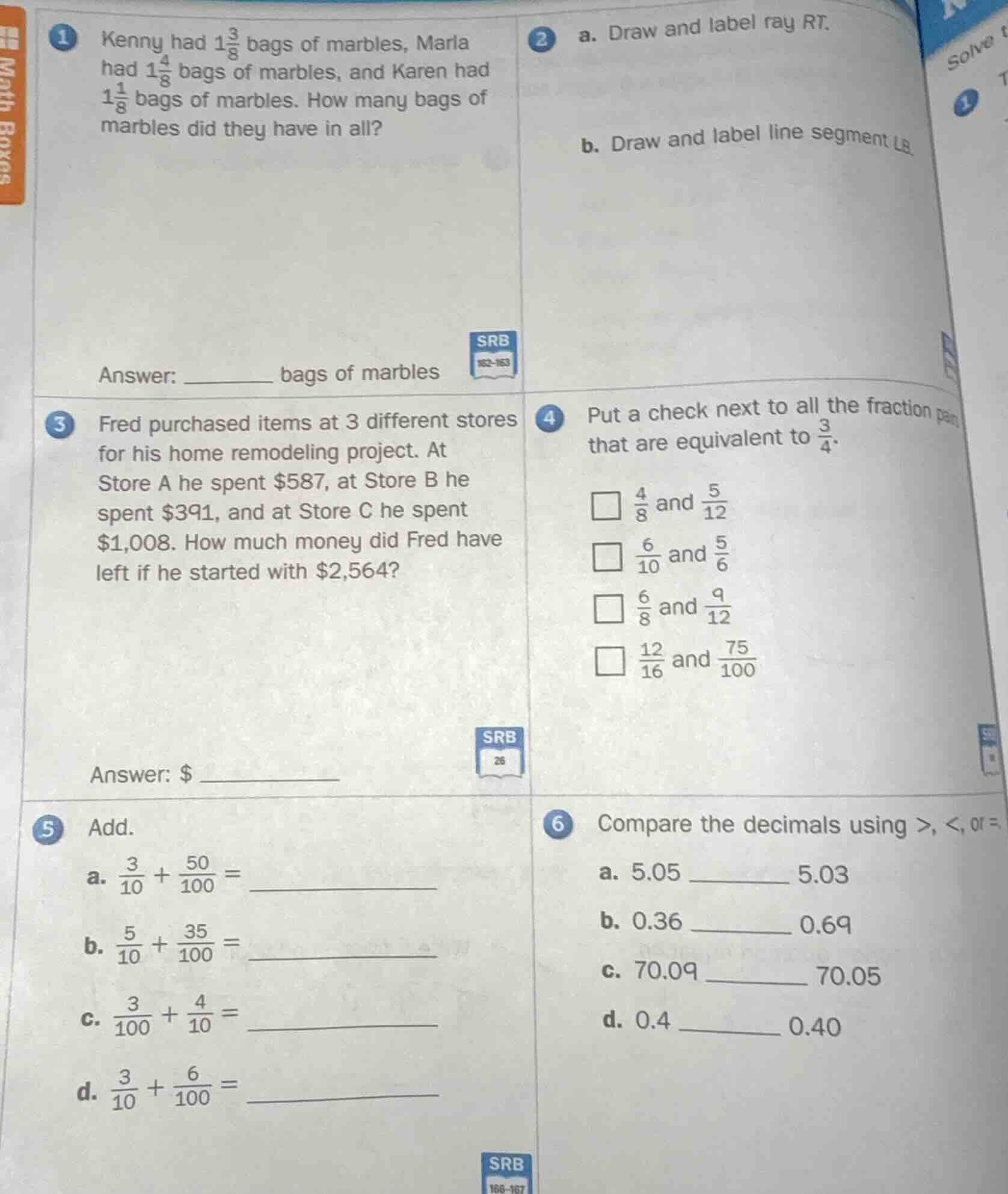 1 kenny had $1\\frac{3}{8}$ bags of marbles, marla had $1\\frac{4}{8}$ …