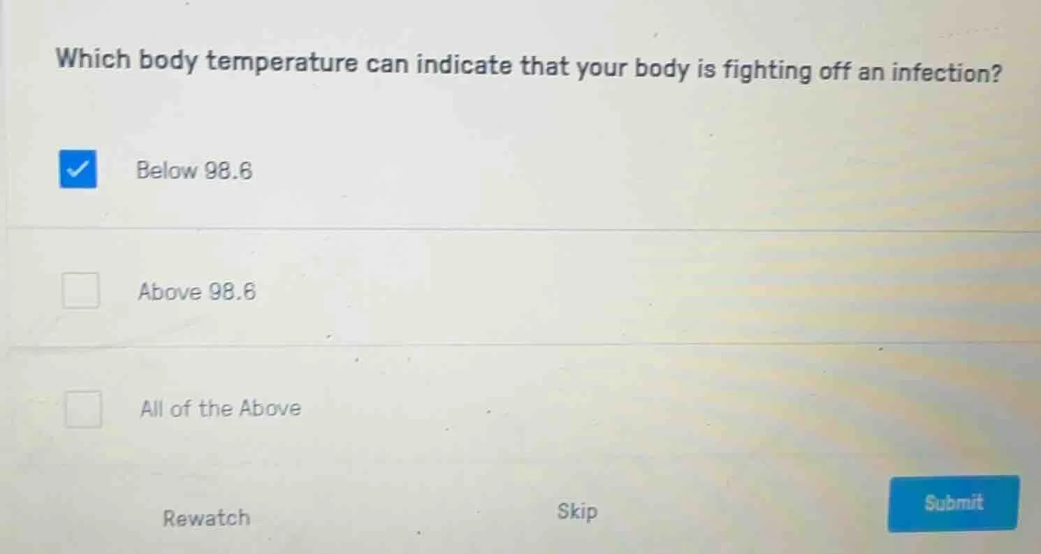 which body temperature can indicate that your body is fighting off an i…