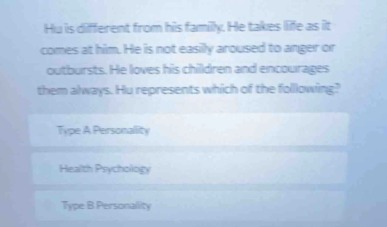 hu is different from his family. he takes life as it comes at him. he i…
