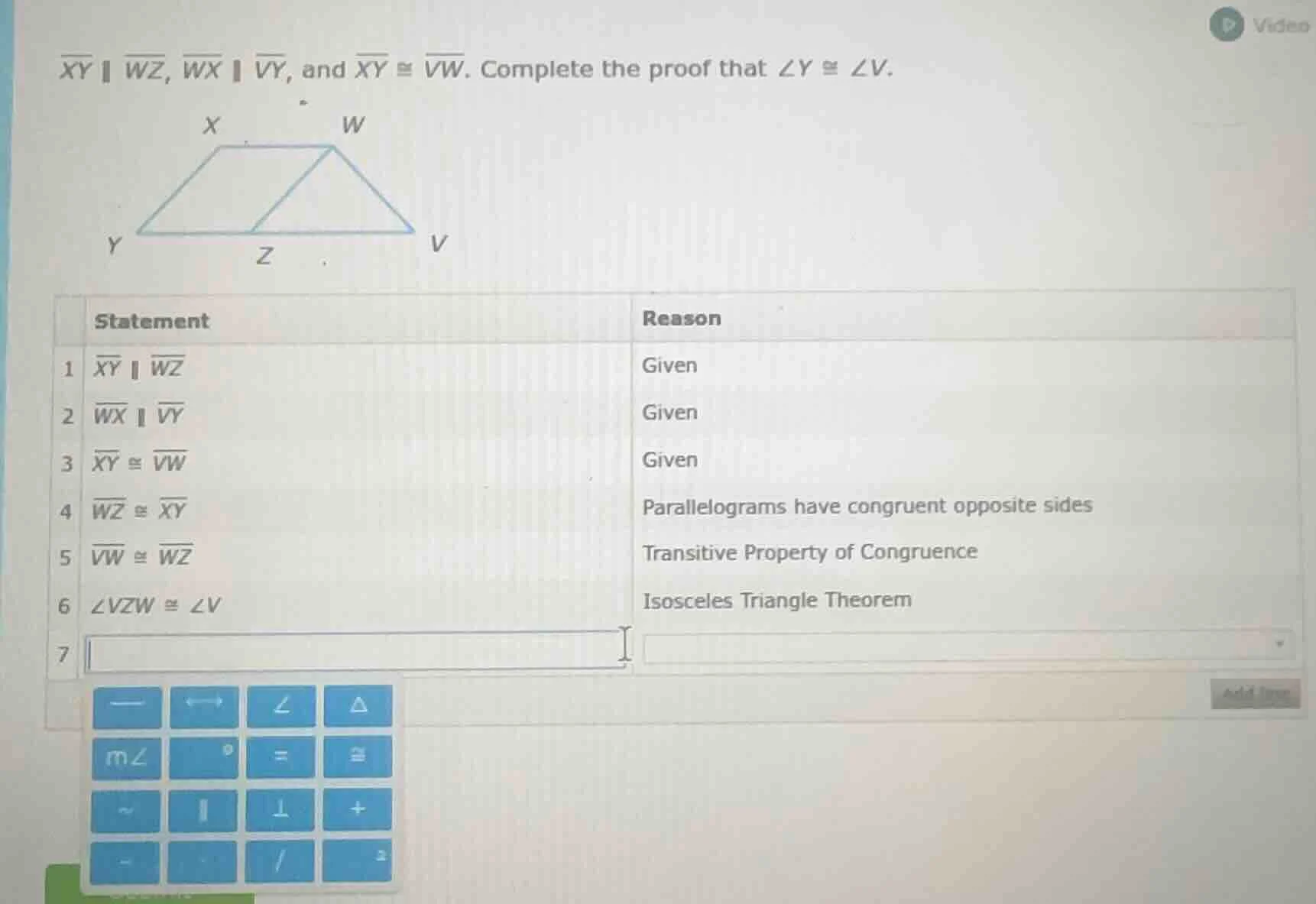 $\\overline{xy} \\parallel \\overline{wz}$, $\\overline{wx} \\parallel …