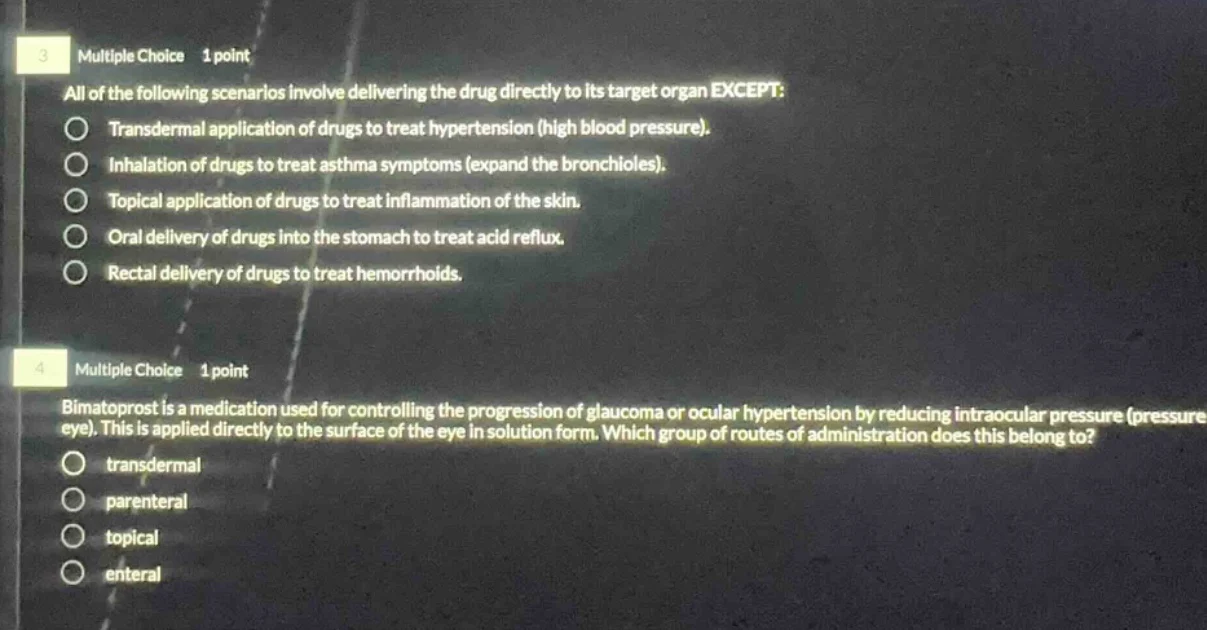 3 multiple choice 1 point all of the following scenarios involve delive…