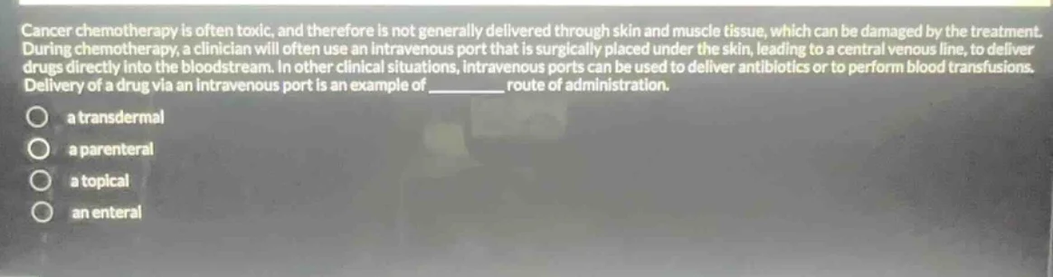 cancer chemotherapy is often toxic, and therefore is not generally deli…