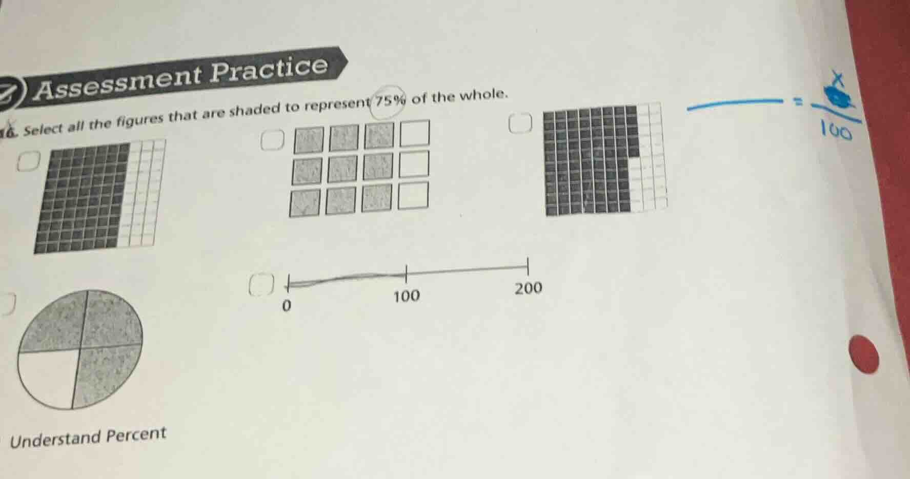 assessment practice 16. select all the figures that are shaded to repre…