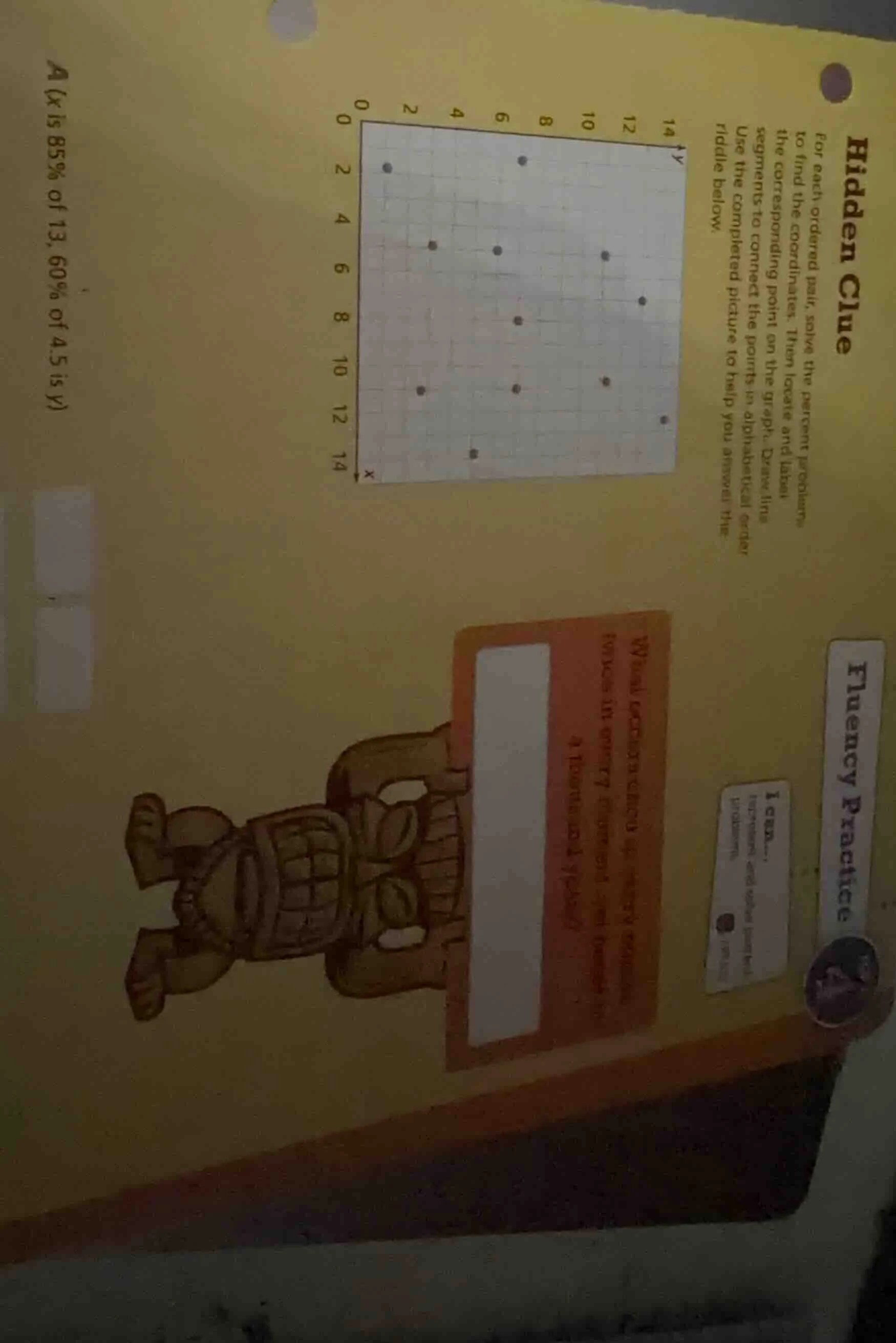 hidden clue for each ordered pair, solve the percent problems to find t…