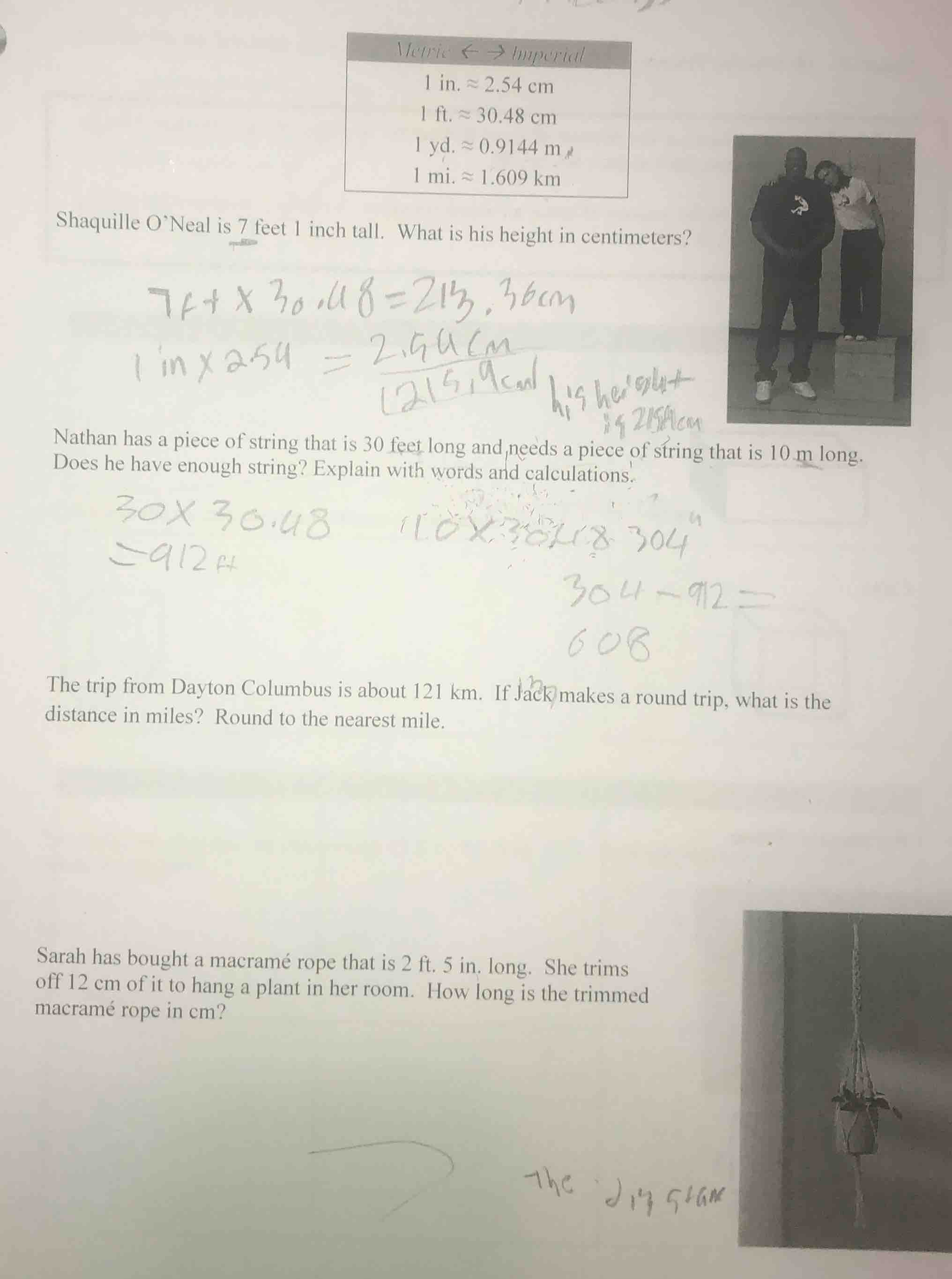 metric ↔ imperial 1 in. ≈ 2.54 cm 1 ft. ≈ 30.48 cm 1 yd. ≈ 0.9144 m 1 m…