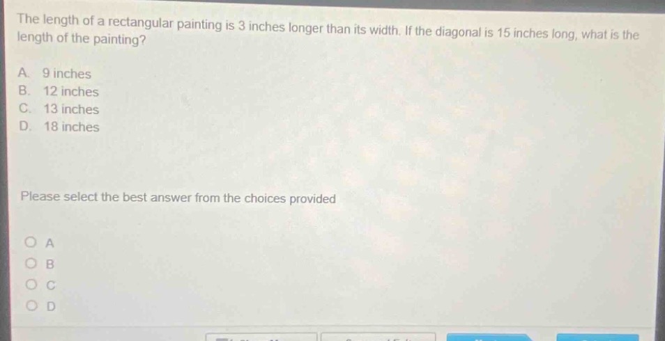 the length of a rectangular painting is 3 inches longer than its width.…