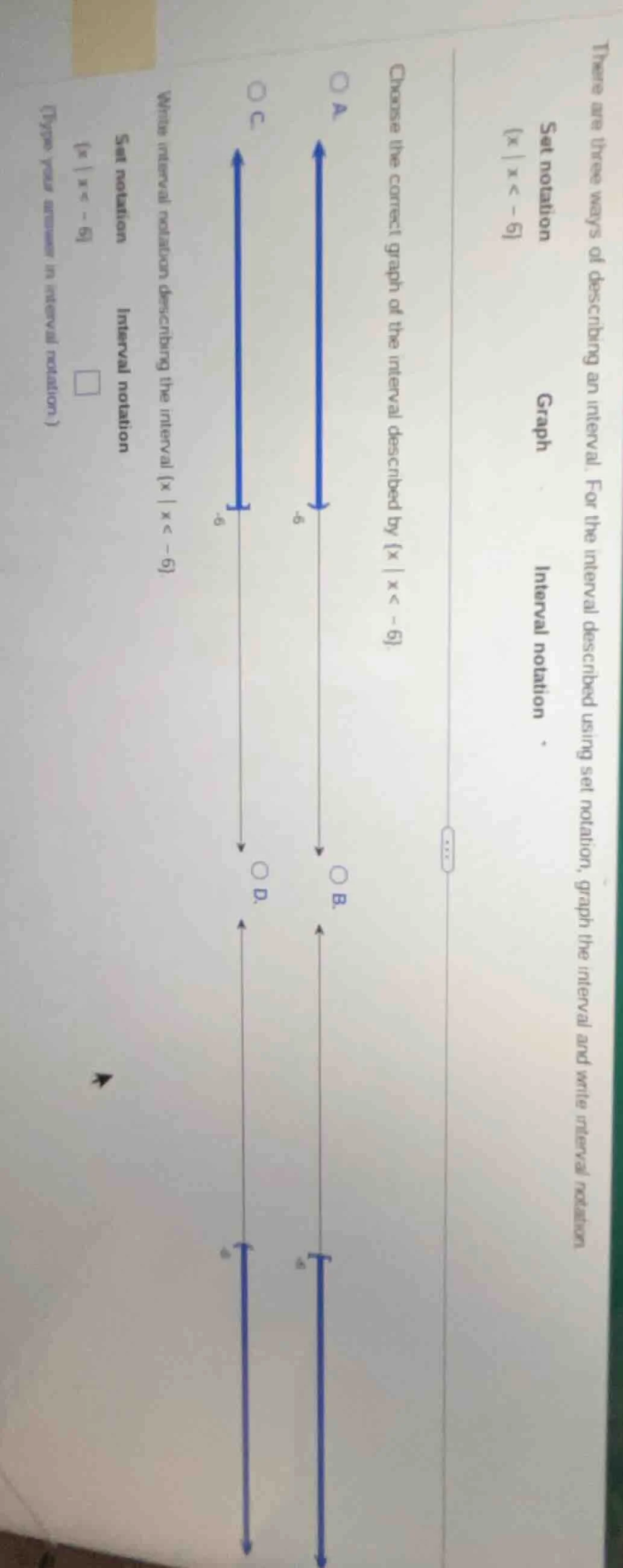 there are three ways of describing an interval. for the interval descri…
