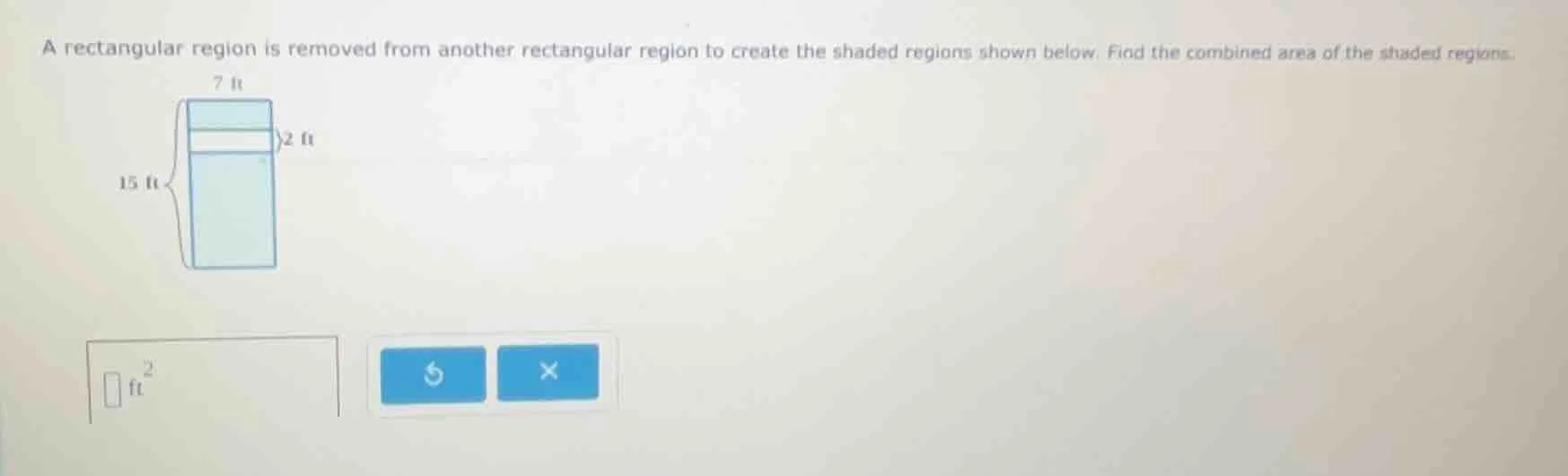 a rectangular region is removed from another rectangular region to crea…