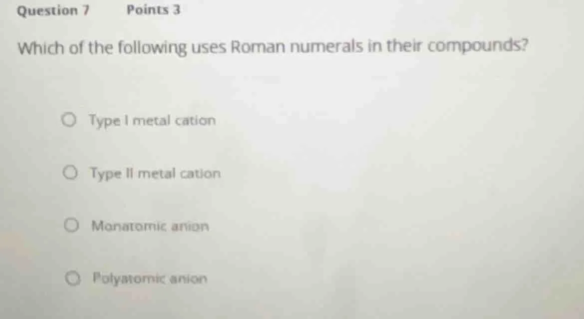 question 7 points 3 which of the following uses roman numerals in their…