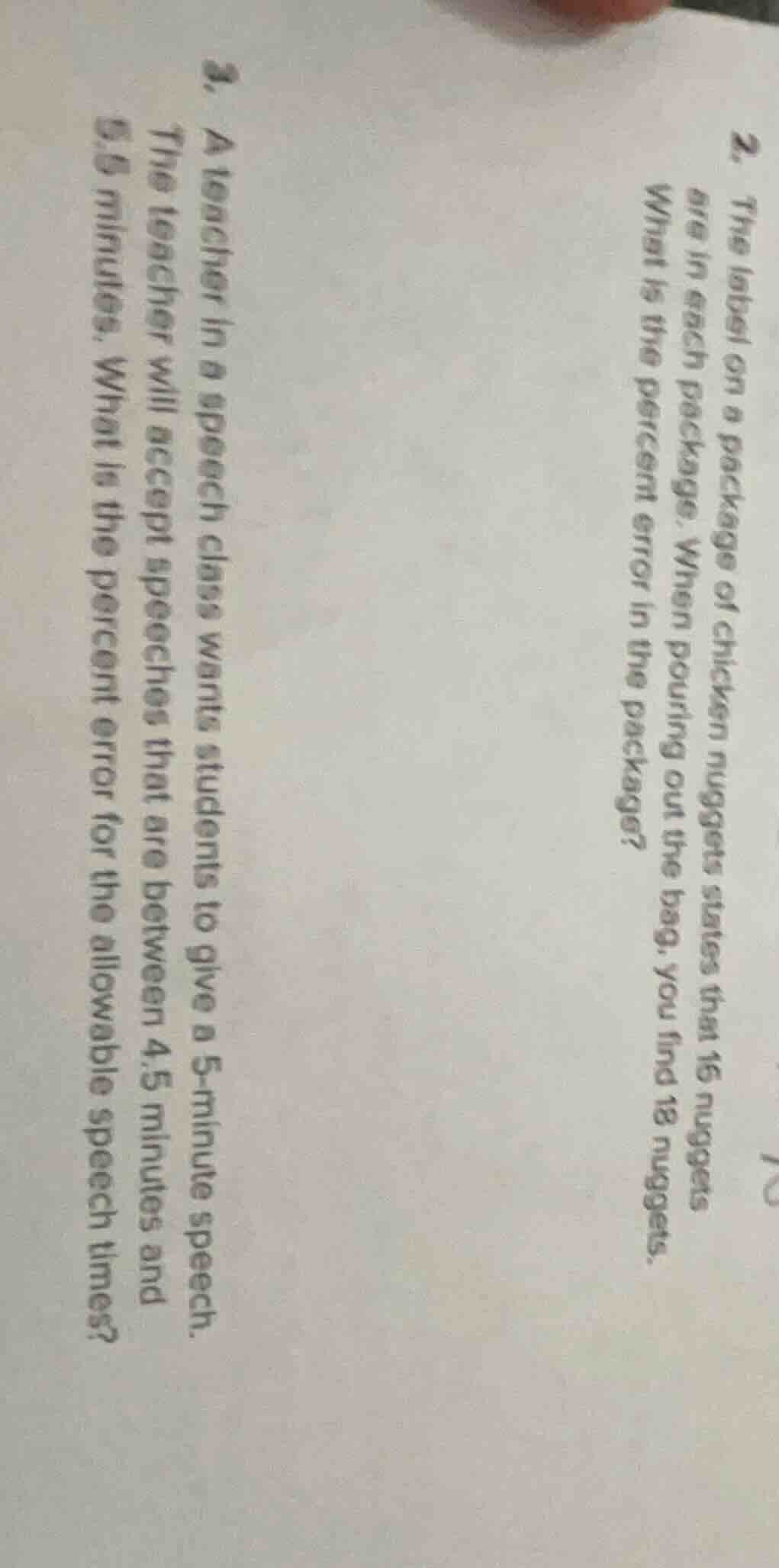 2. the label on a package of chicken nuggets states that 16 nuggets are…