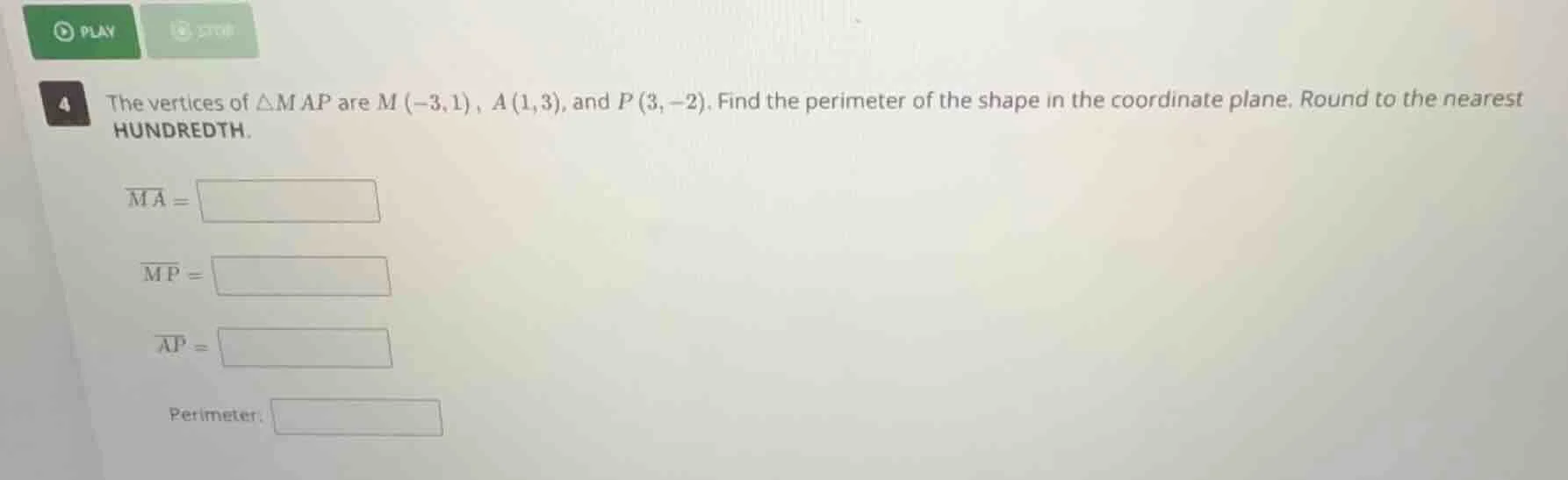 4 the vertices of $\\triangle map$ are $m(-3,1)$, $a(1,3)$, and $p(3,-2…