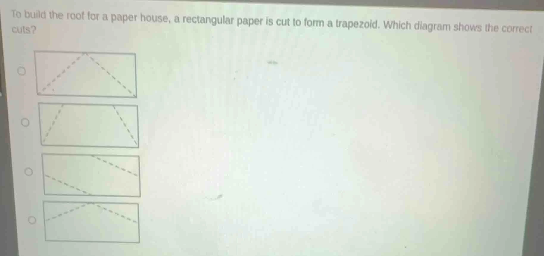 to build the roof for a paper house, a rectangular paper is cut to form…