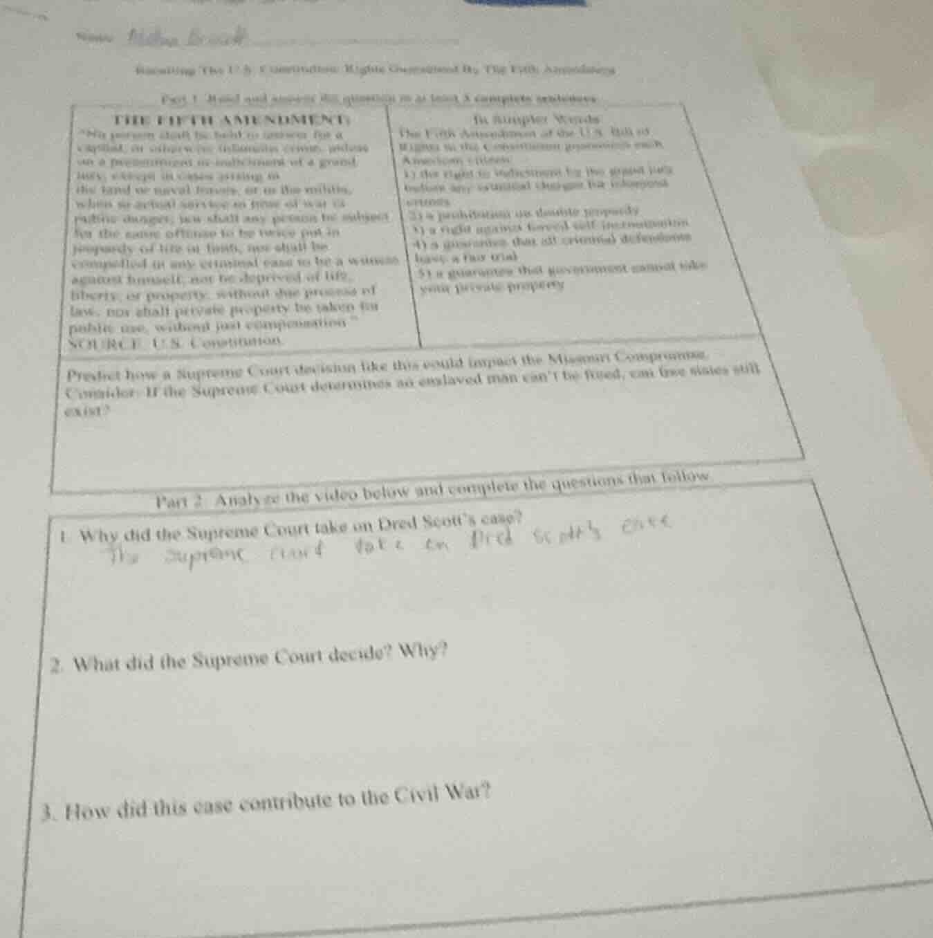 recalling the u.s constitution: rights guaranteed by the fifth amendmen…