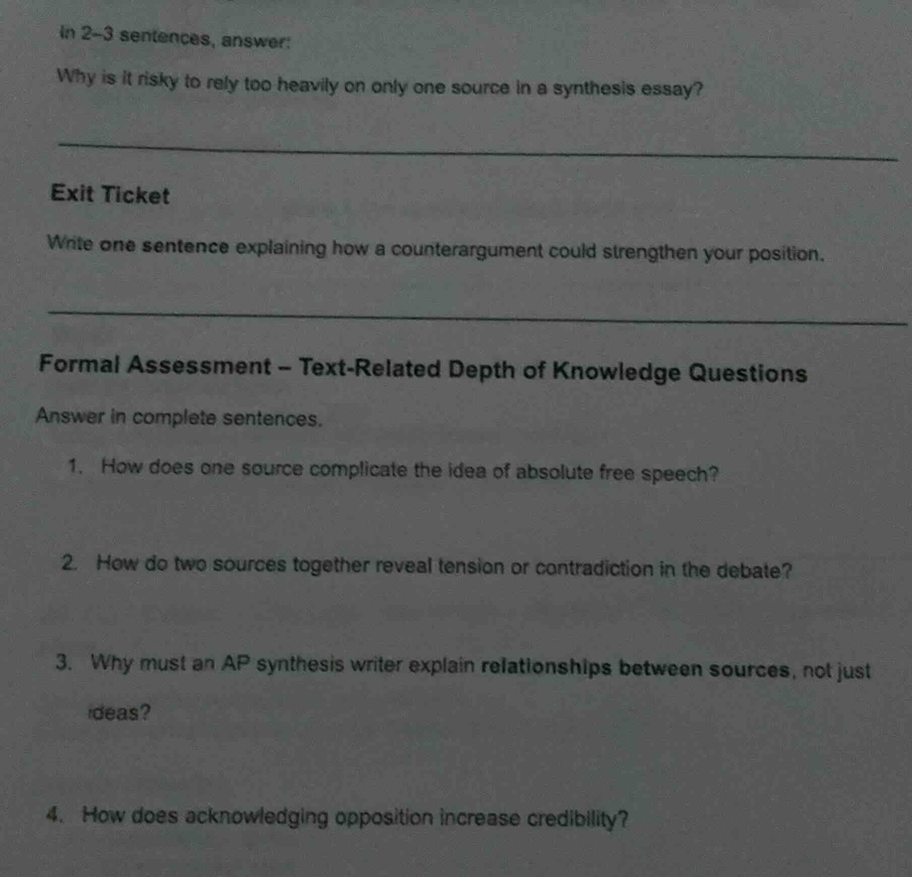 in 2–3 sentences, answer: why is it risky to rely too heavily on only o…