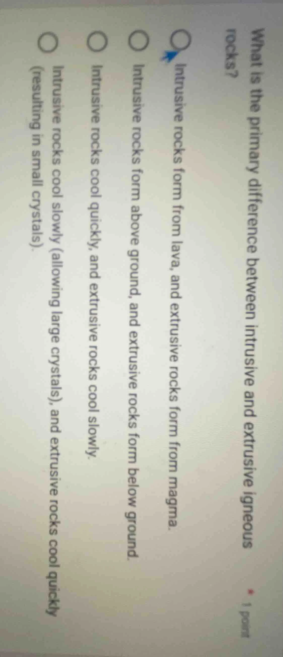 what is the primary difference between intrusive and extrusive igneous …
