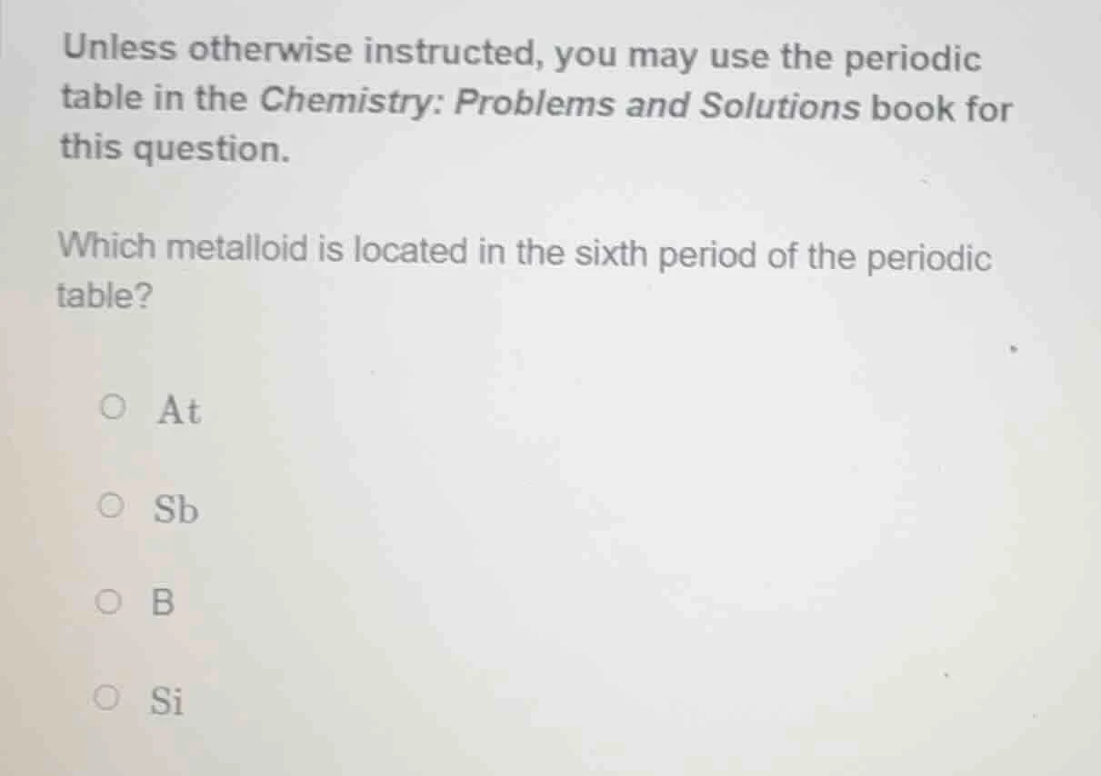 unless otherwise instructed, you may use the periodic table in the chem…