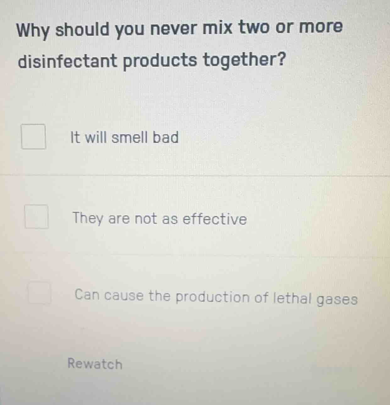 why should you never mix two or more disinfectant products together? it…