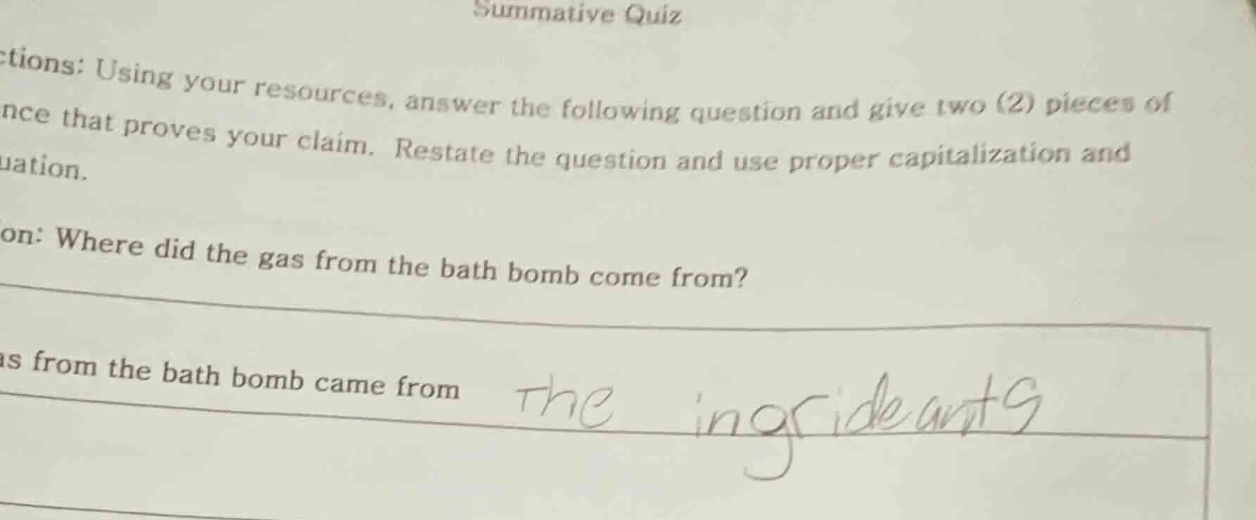 summative quiz ctions: using your resources, answer the following quest…