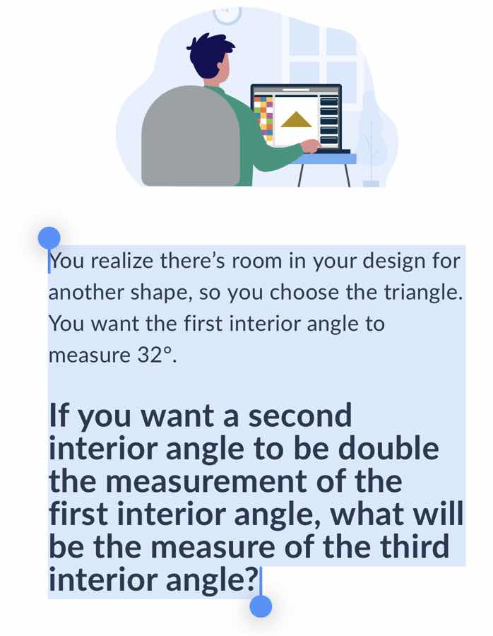 you realize theres room in your design for another shape, so you choose…