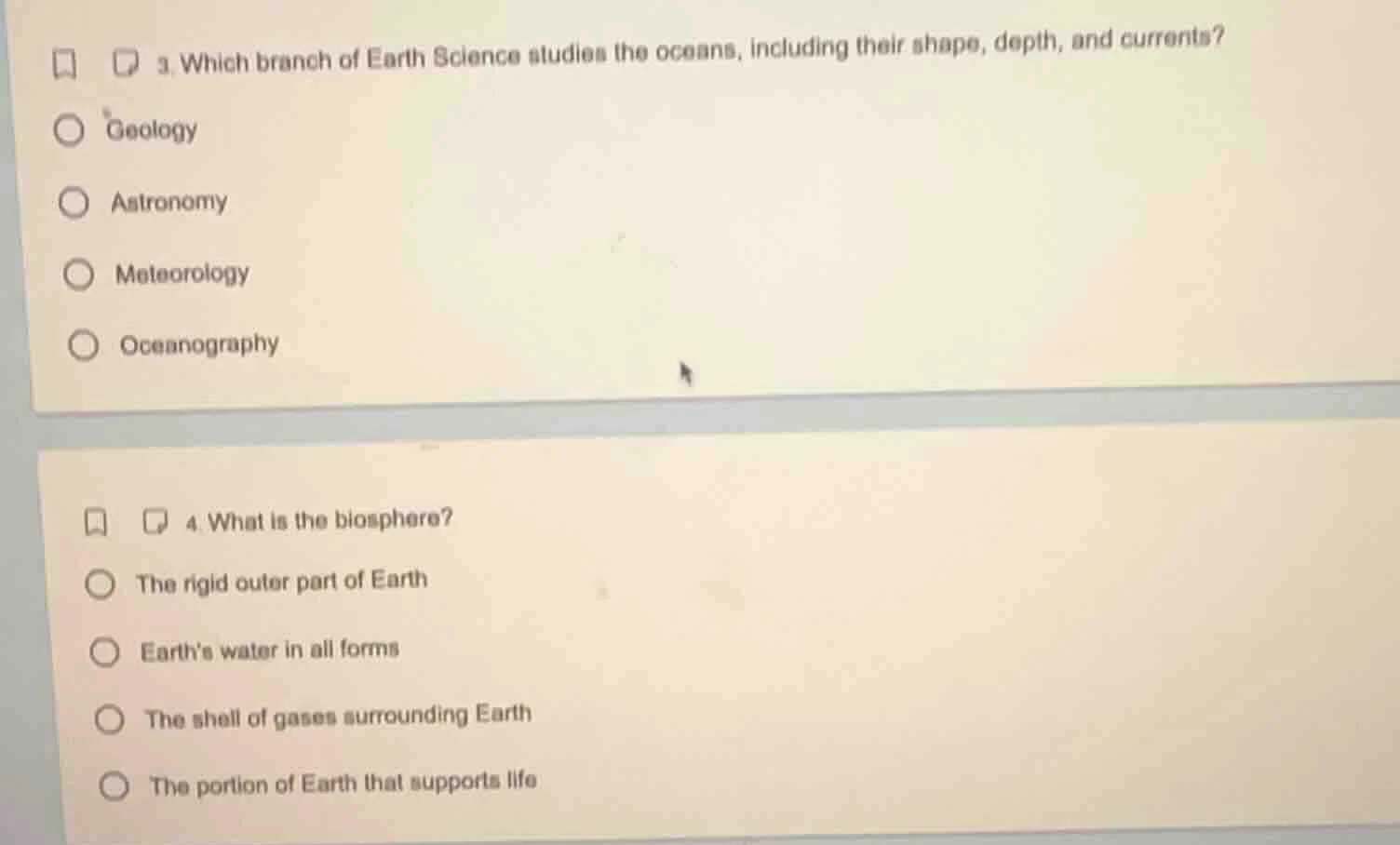 3. which branch of earth science studies the oceans, including their sh…