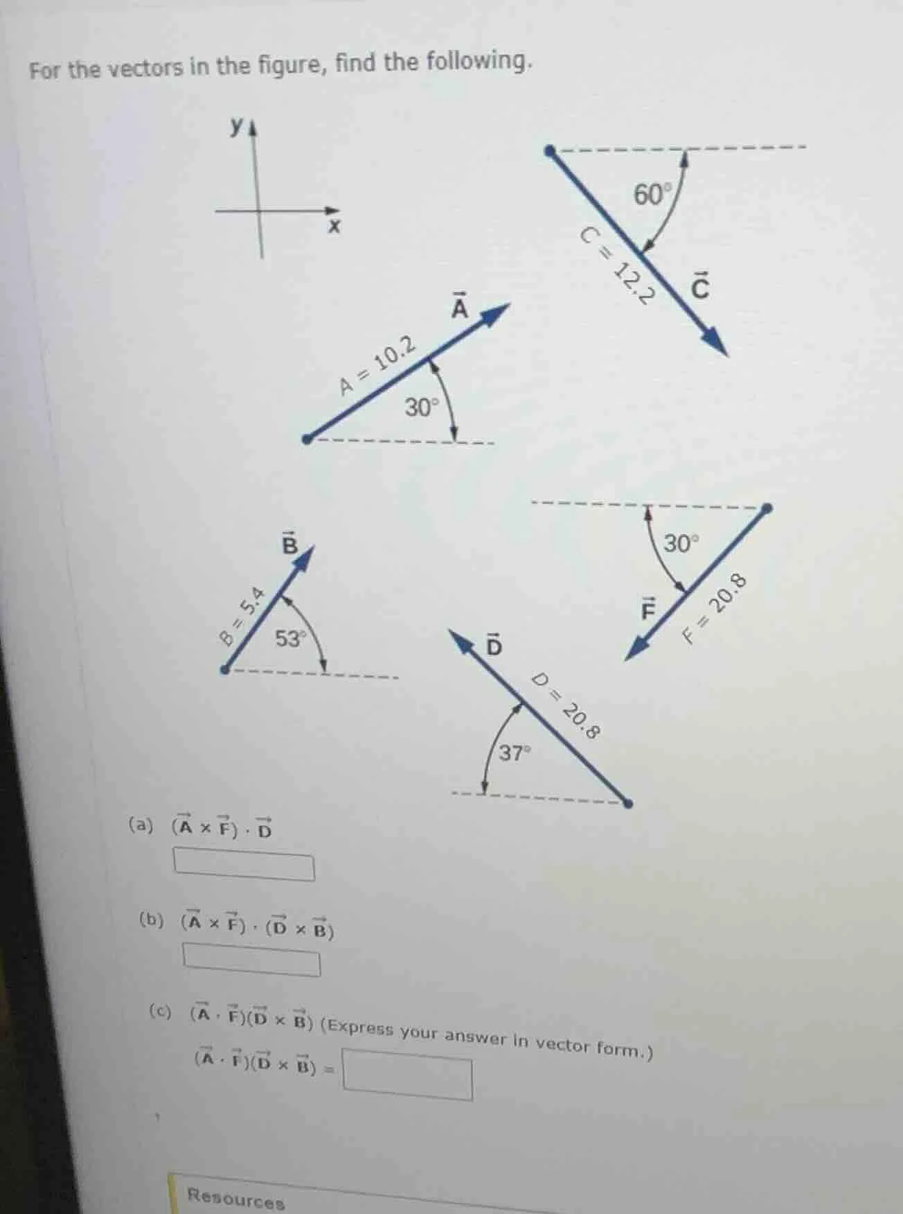 for the vectors in the figure, find the following. (a) $(vec{a} \\times…