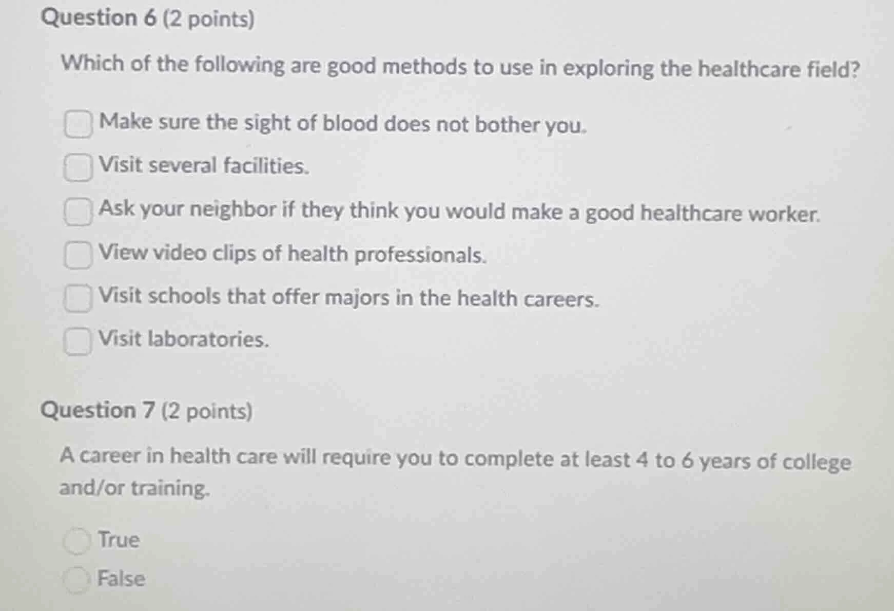 question 6 (2 points) which of the following are good methods to use in…