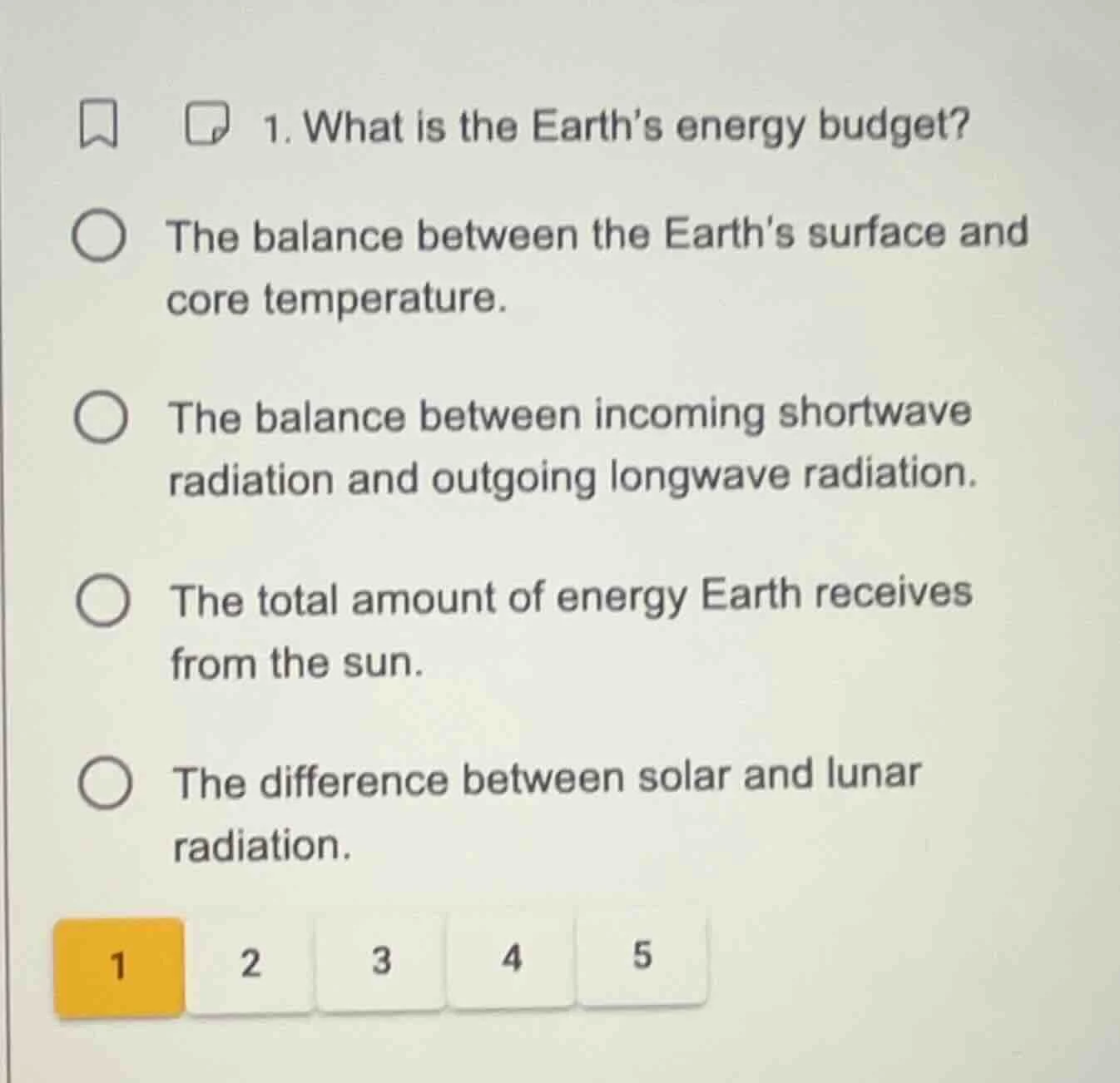 1. what is the earth’s energy budget? the balance between the earth’s s…