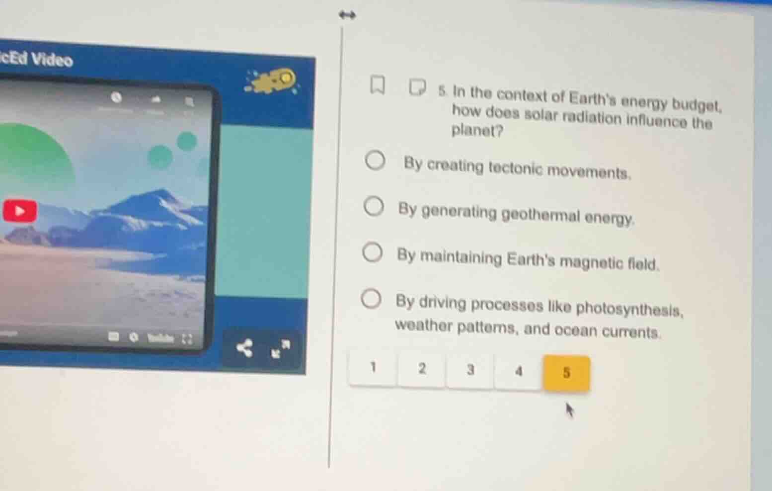 5. in the context of earths energy budget, how does solar radiation inf…