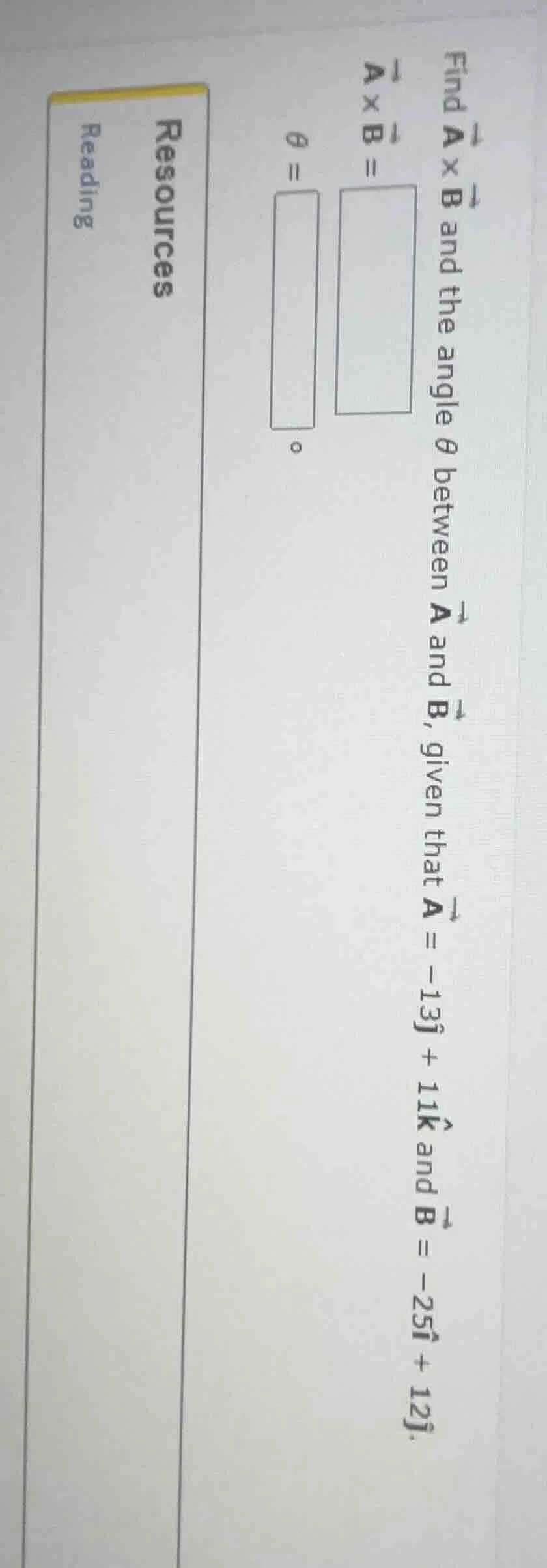 find \\(\\vec{a} \\times \\vec{b}\\) and the angle \\(\\theta\\) betwee…