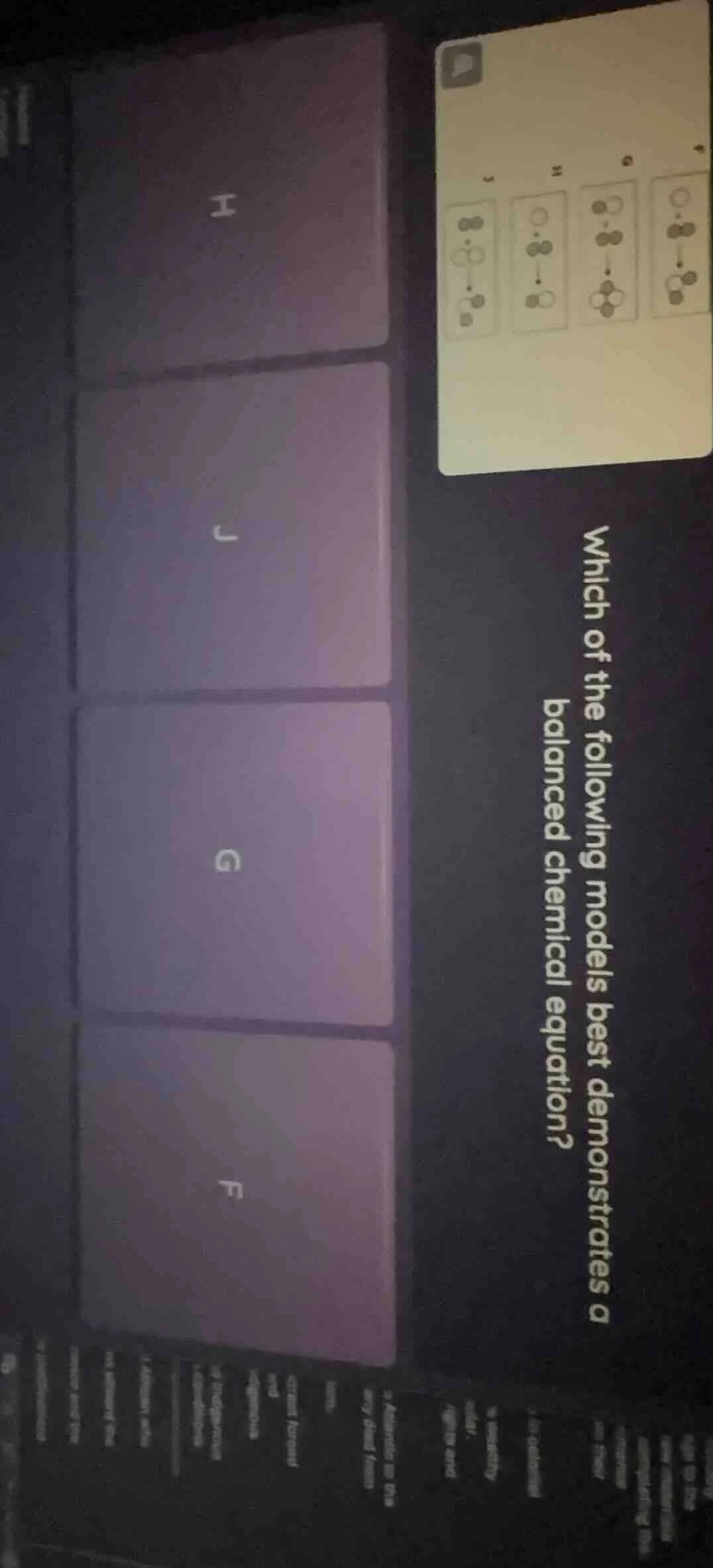 which of the following models best demonstrates a balanced chemical equ…