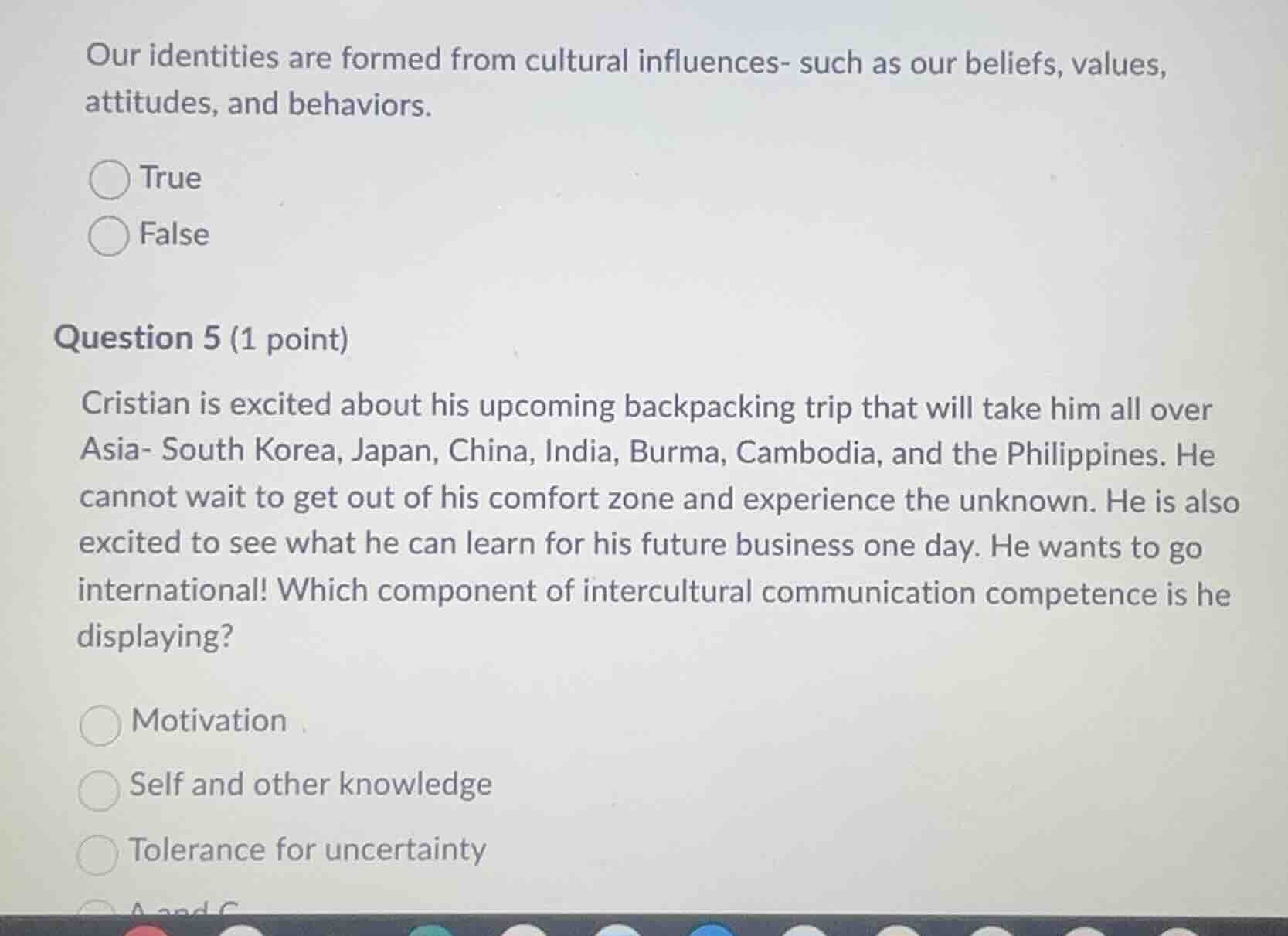 our identities are formed from cultural influences- such as our beliefs…